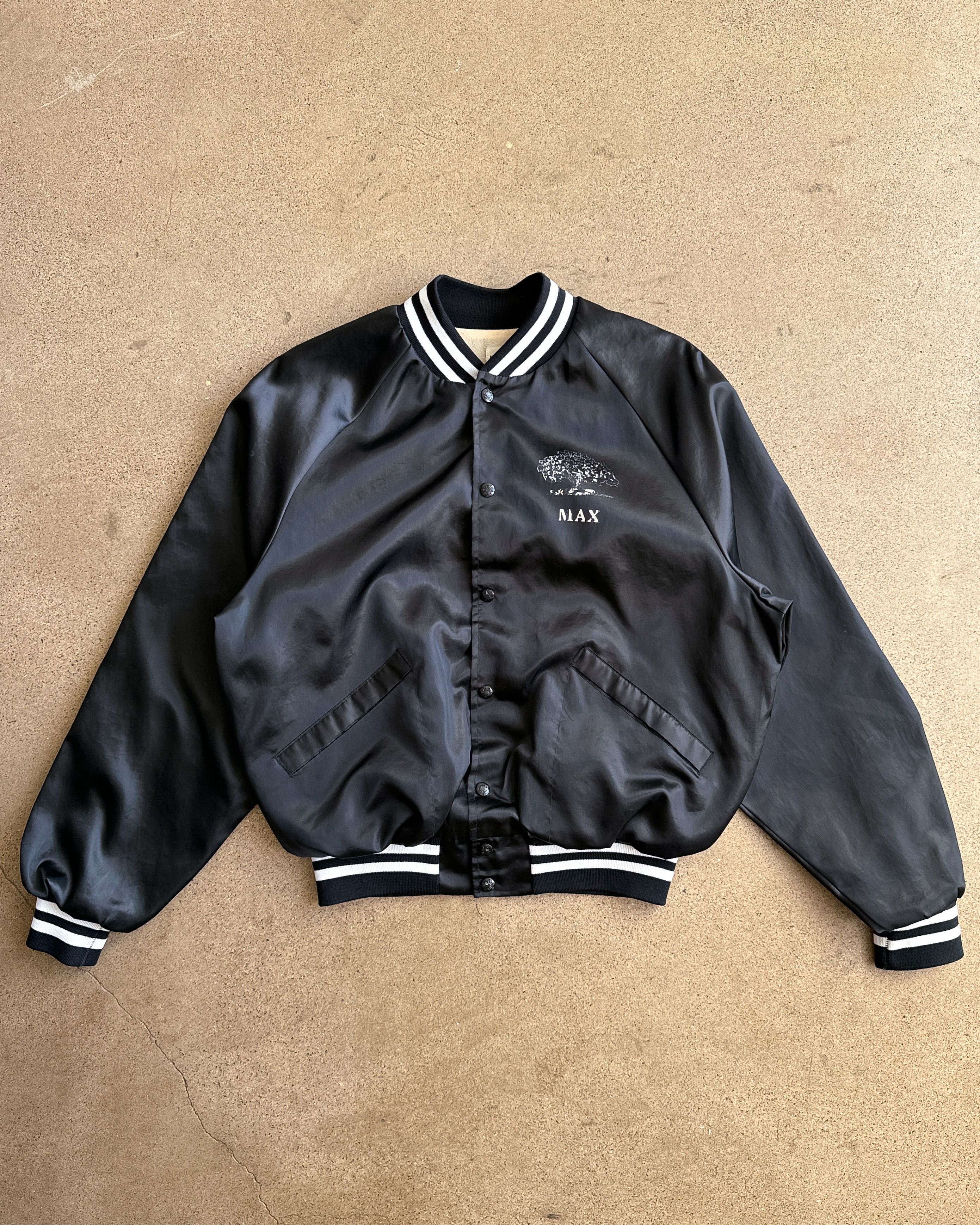 Vintage Vintage 1970s King Louie Black Satin Bomber Jacket Men's L Size US L / EU 52-54 / 3 - 2 Thumbnail