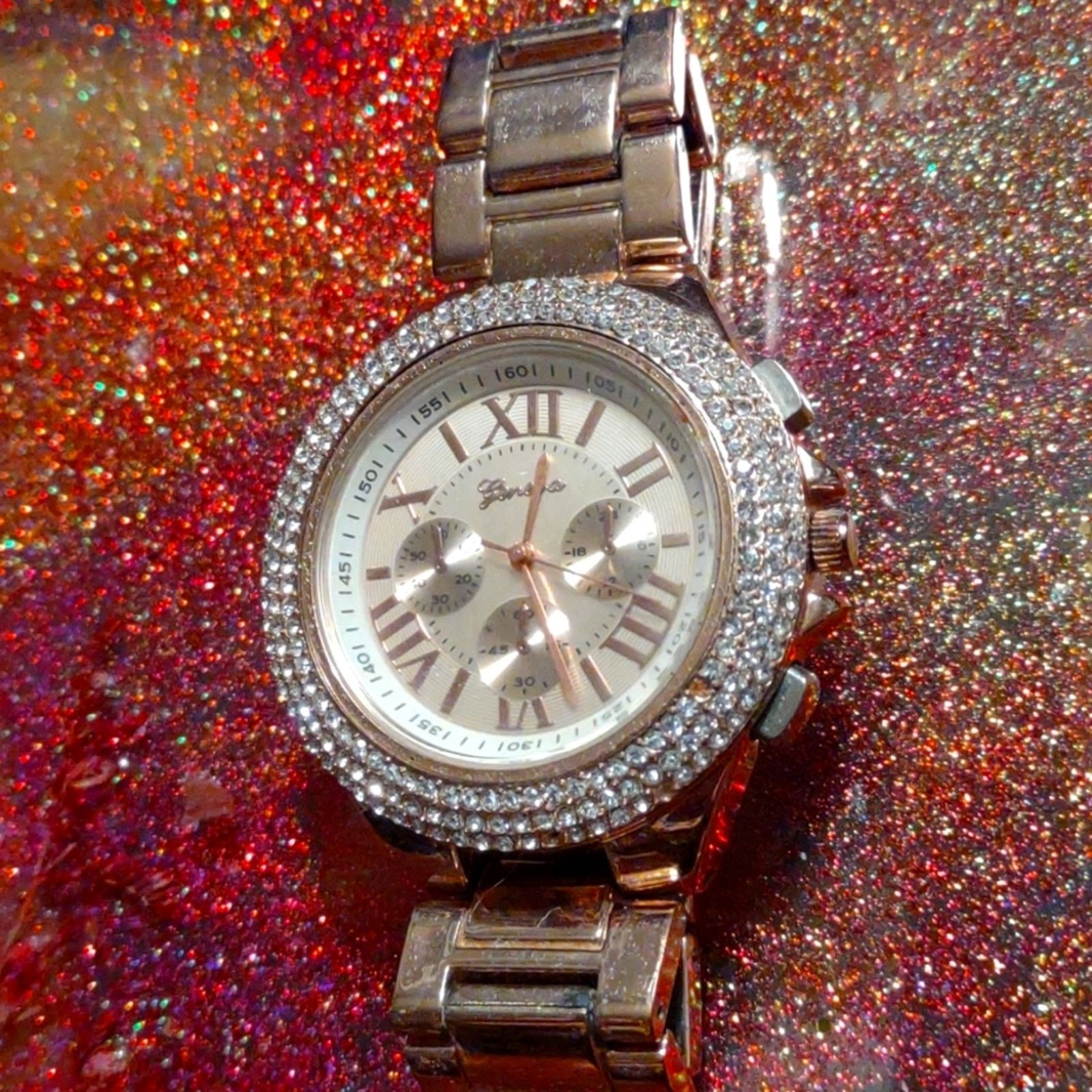 Geneva Beautiful Geneva rose gold and rhinestone watch Size ONE SIZE - 1 Thumbnail