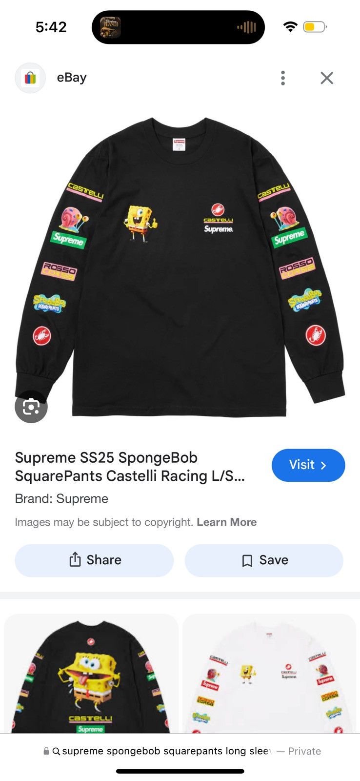 トップス Supreme SpongeBob Racing L/S Tee black Supreme SpongeBob/Castelli Racing L/S Tee – RL Vault