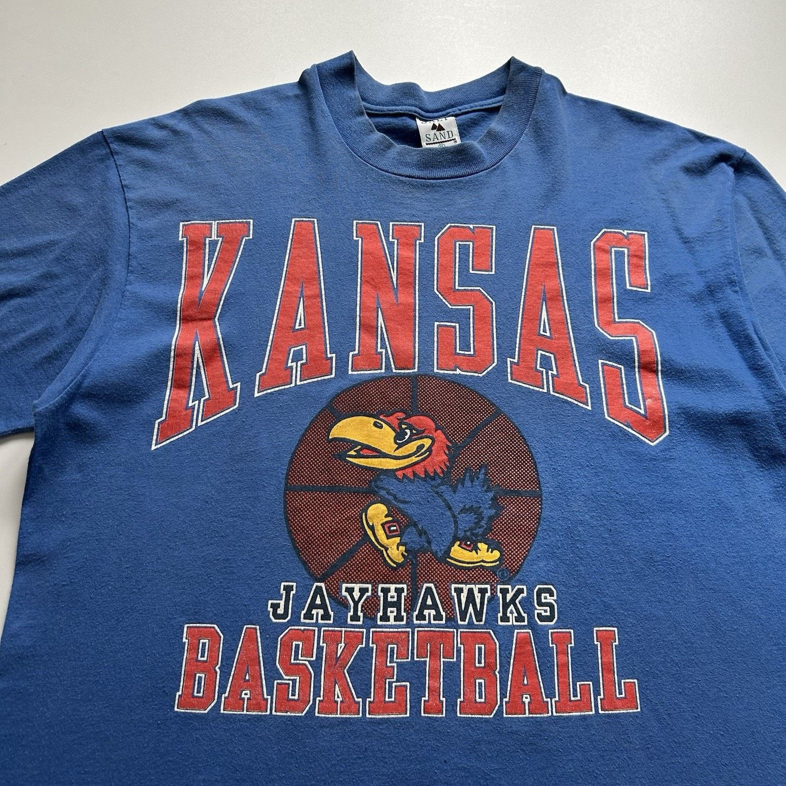 NCAA × Vintage Vintage Kansas Jayhawks T Shirt XL 90s NCAA Basketball Rare Size US XL / EU 56 / 4 - 2 Thumbnail