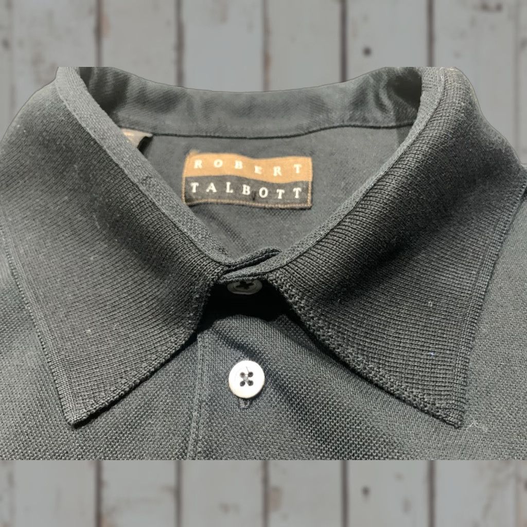 Robert Talbott Robert Talbott Mens Golf Polo Shirt Black Large Cotton Size US L / EU 52-54 / 3 - 1 Thumbnail