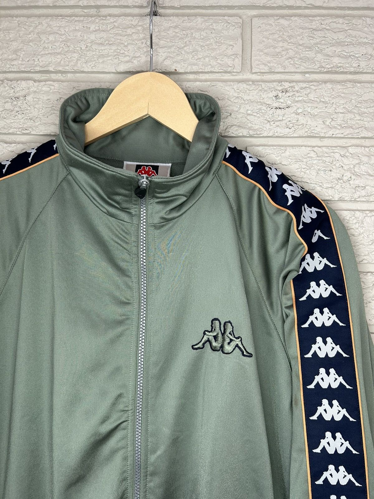 Kappa × Vintage Vintage 90s Kappa Olive Green Track Jacket Size US M / EU 48-50 / 2 - 2 Thumbnail