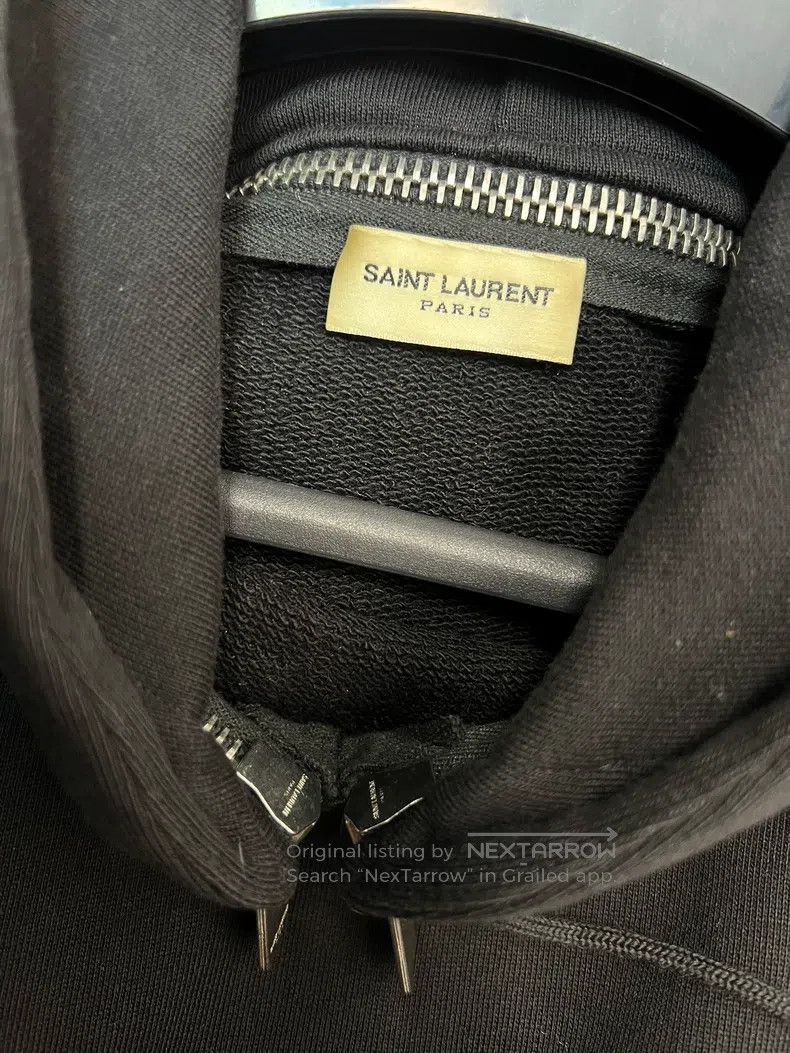 Saint Laurent Paris Saint Laurent Paris Black Zip-up Hoodie Size US L / EU 52-54 / 3 - 3 Thumbnail