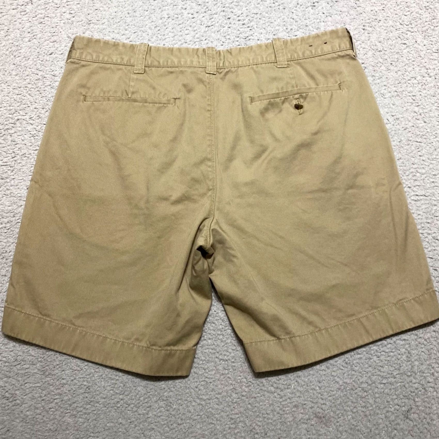 J.Crew J.CREW Beige Chino Shorts 8" Inseam Mid Rise Pockets Casual Men's 35 Regular Flat Front Cotton ShortS Size US 35 - 2 Thumbnail