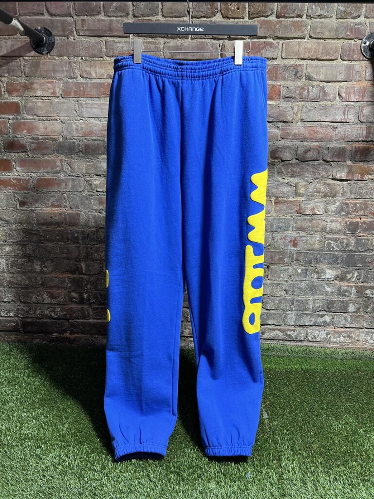 Sp5der Sp5der Worldwide Blue Sweatpants Sz. XXL Size ONE SIZE - 1 Thumbnail