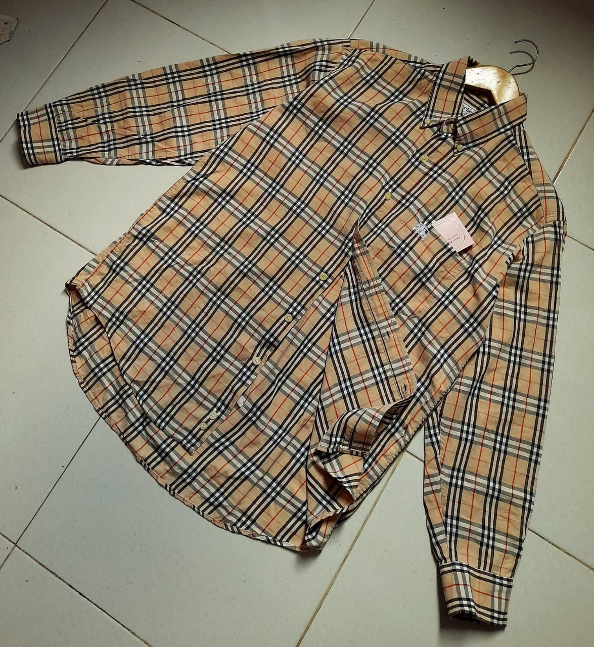 image of Nova Checkburberry Nova Check Longsleeve Button Up Shirt in Check Nova, Men's (Size Medium)