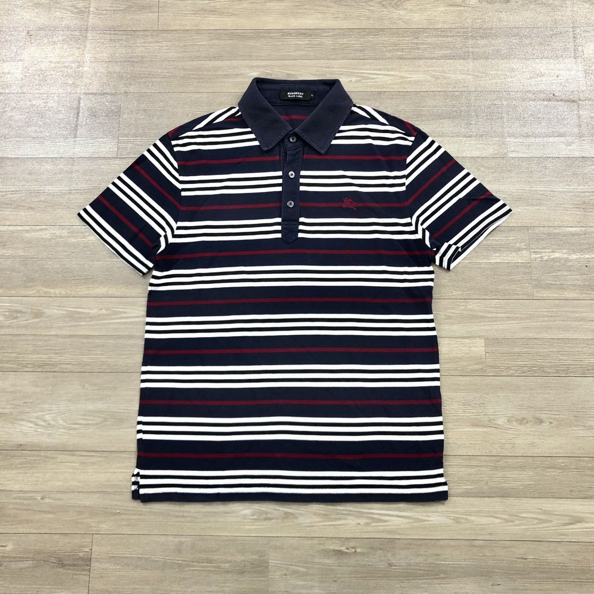 Burberry Vintage Burberry Black Label Polo T-shirt Stripe Luxury Size US S / EU 44-46 / 1 - 1 Thumbnail