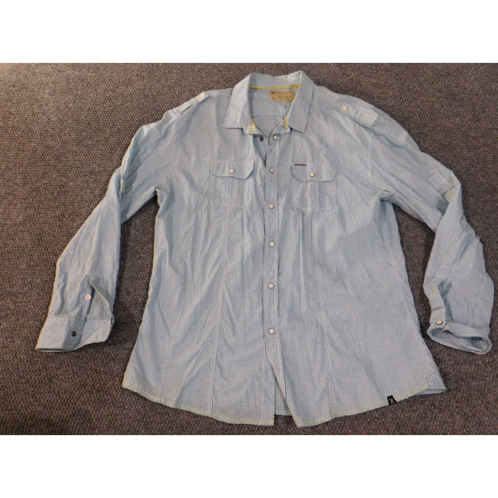 Marcs Marc Ecko Shirt 2XL Blue Button-Up Shirt Mens Casual Hip Hop Western 2XL Blue Button-Down Collar Knit Cotton Long Sleeve Pockets Vintage: No Size US XXL / EU 58 / 5 - 4 Thumbnail
