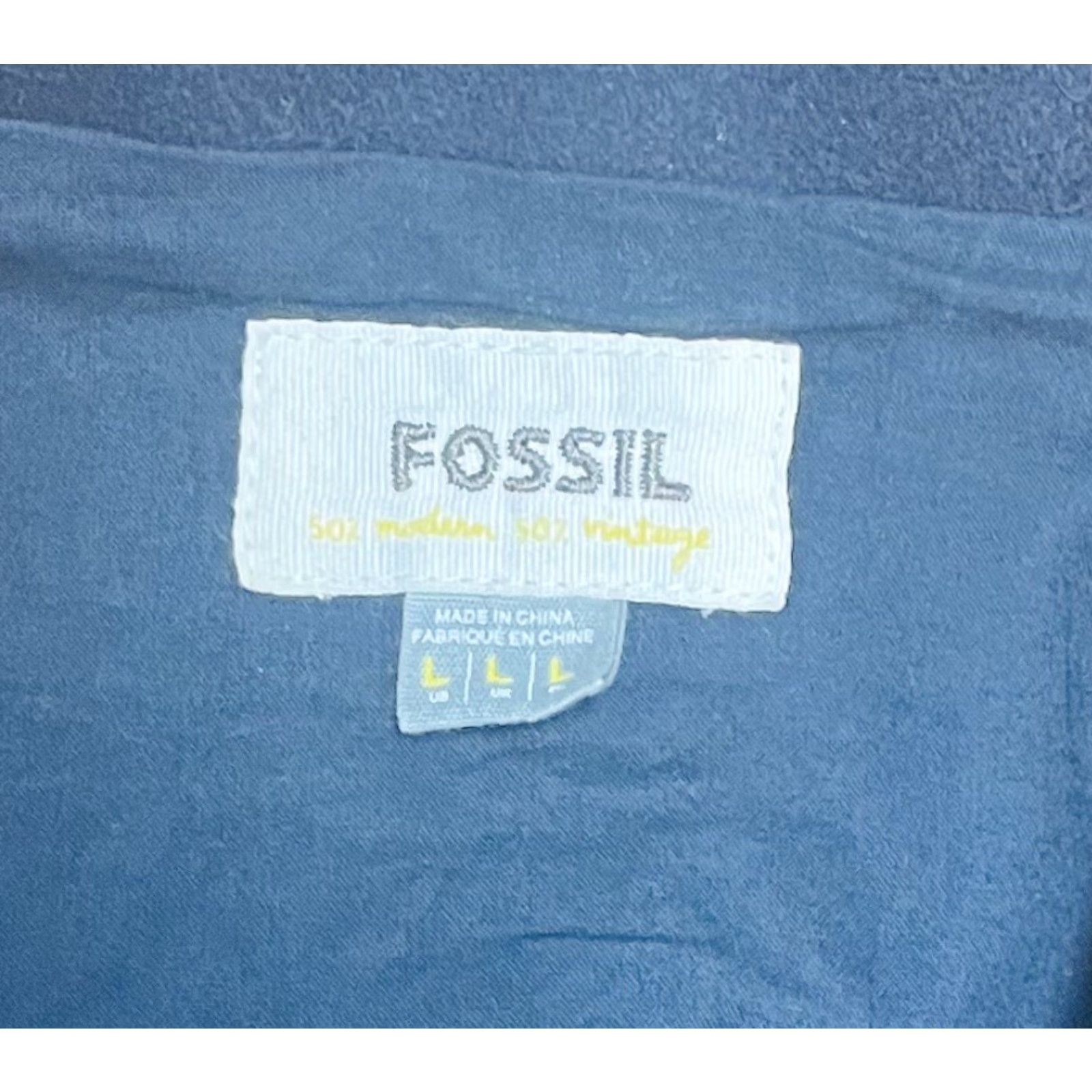Fossil VINTAGE Fossil Navy Blue Button Up Jacket PeaCoat Sz Large Missing Button Women’s Wool Coat Capes? Size L / US 10 / IT 46 - 5 Thumbnail