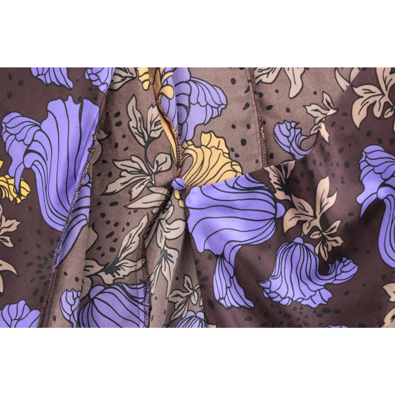 Bcbgmaxazria VINTAGE BCBGMAXAZRIA Blouse Women's XL Floral Purple Brown Y2K Fairy Faux Wrap Blouse Size XL / US 12-14 / IT 48-50 - 4 Thumbnail