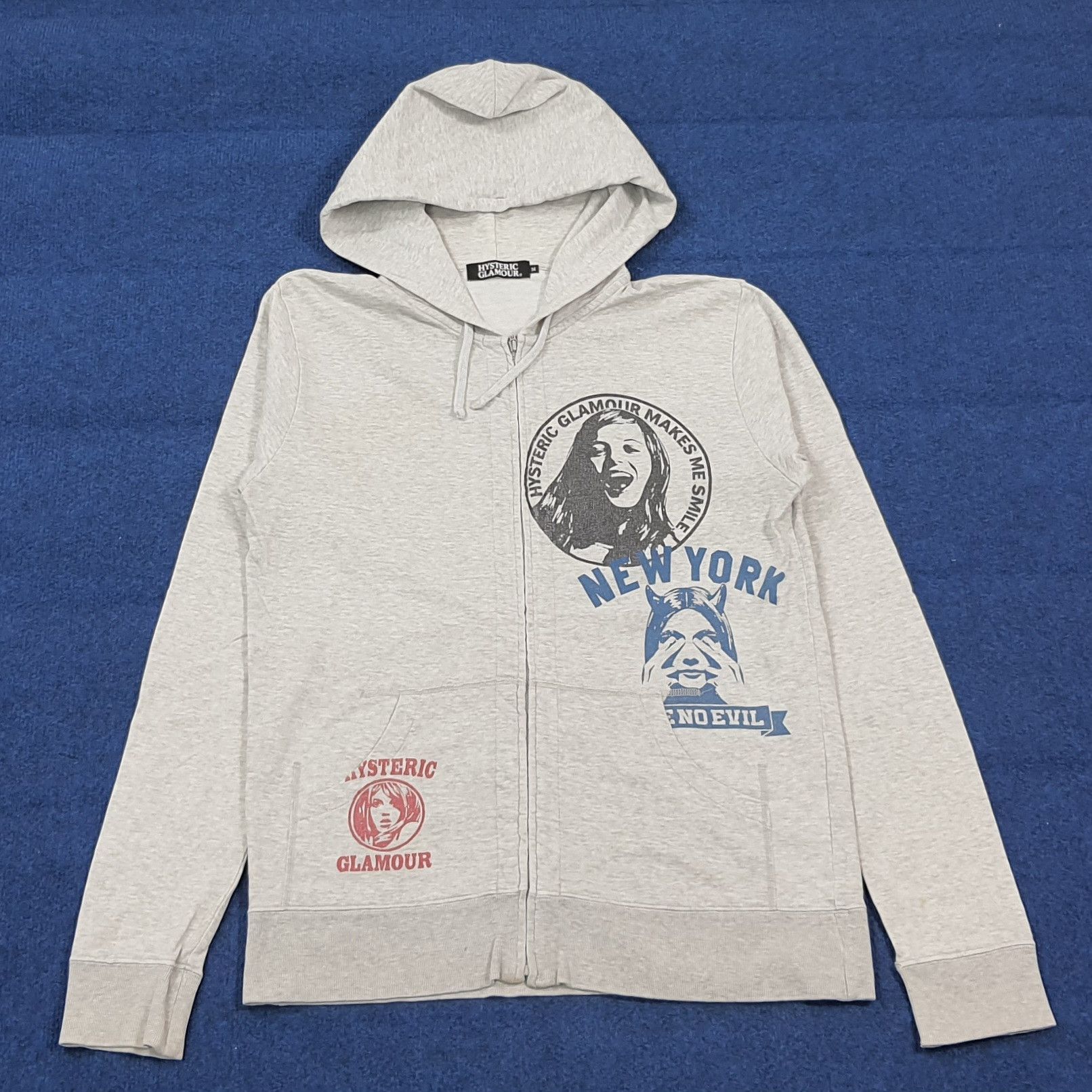 トップス hysteric glamour smile girl zip hoodie Hysteric Glamour hysteric glamour grey zip up hoodie | Grailed