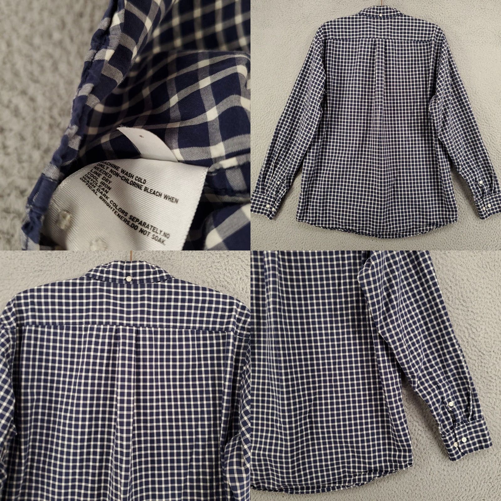 Uniqlo Uniqlo Shirt Men Large Blue White Plaid Button-Up Long Sleeve Cotton Casual Business Size US L / EU 52-54 / 3 - 8 Thumbnail