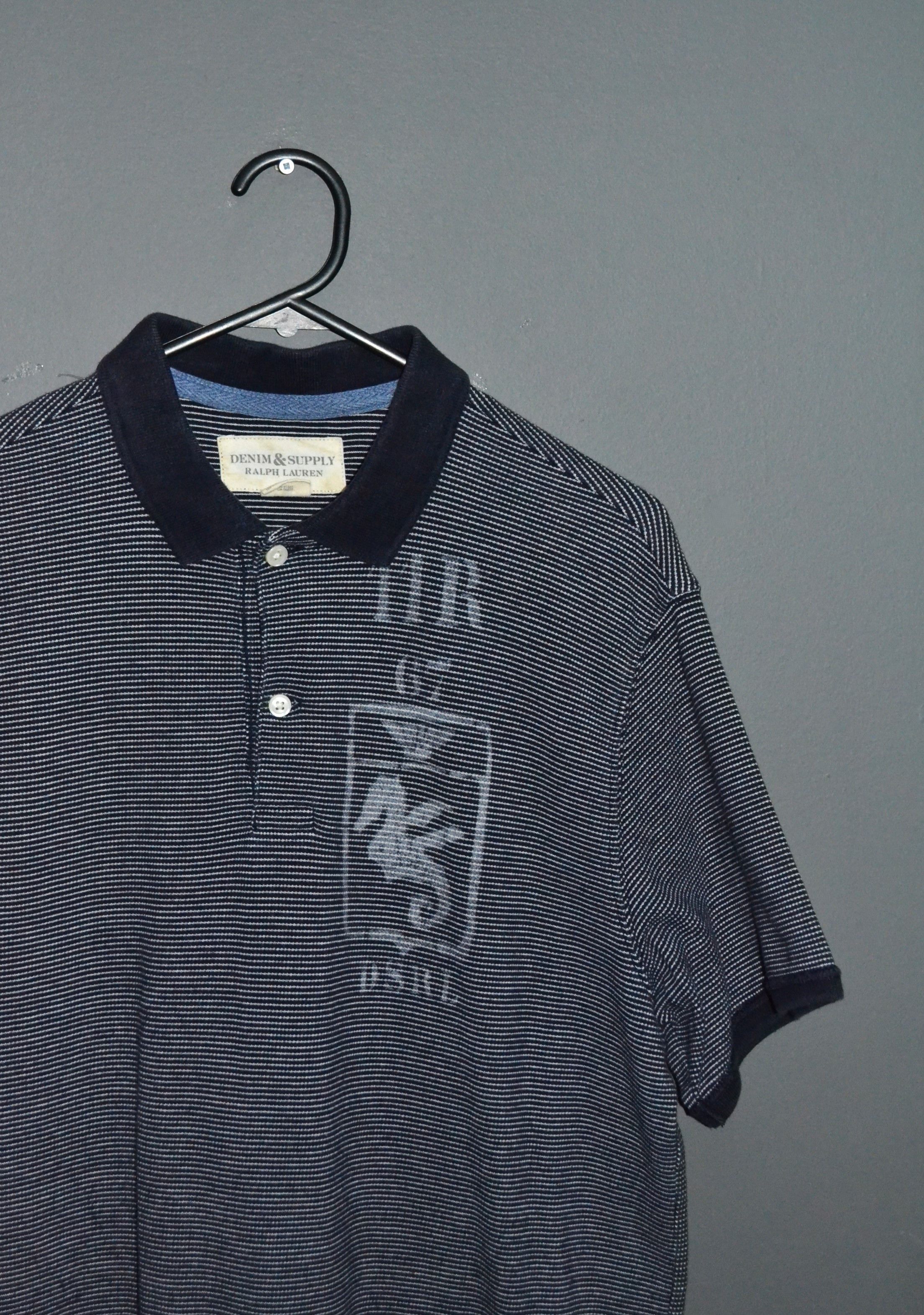Denim & Supply Ralph Lauren × Ralph Lauren Ralph Lauren Denim Supply RRL Striped Polo Shirt Marina L Size US L / EU 52-54 / 3 - 1 Thumbnail