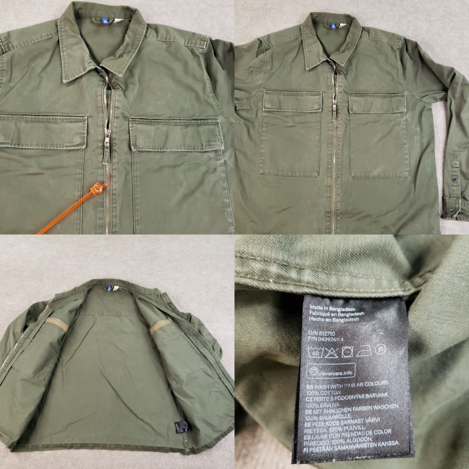 H&M H&M Divided Men's Cotton Military Jacket XL Green Casual Workwear 2010s Size US XL / EU 56 / 4 - 8 Thumbnail