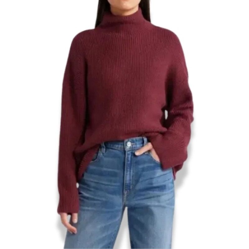 Treasure & Bond Treasure & Bond Sweater Turtleneck Cotton Burgundy W S NWT Size S / US 4 / IT 40 - 1 Thumbnail