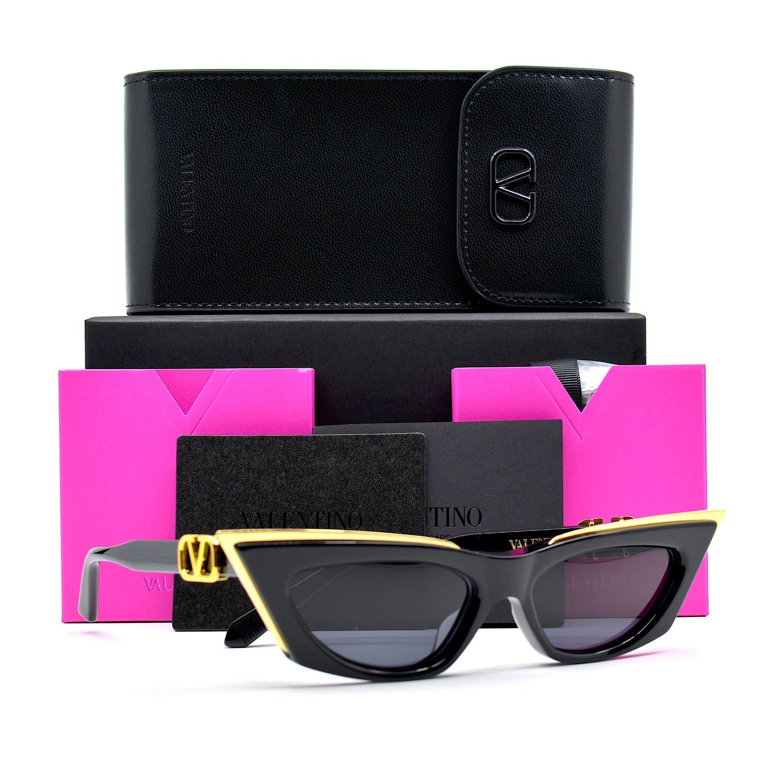 Valentino NEW Valentino V Goldcut I VLS113 Black Gold Sunglasses Size ONE SIZE - 16 Thumbnail