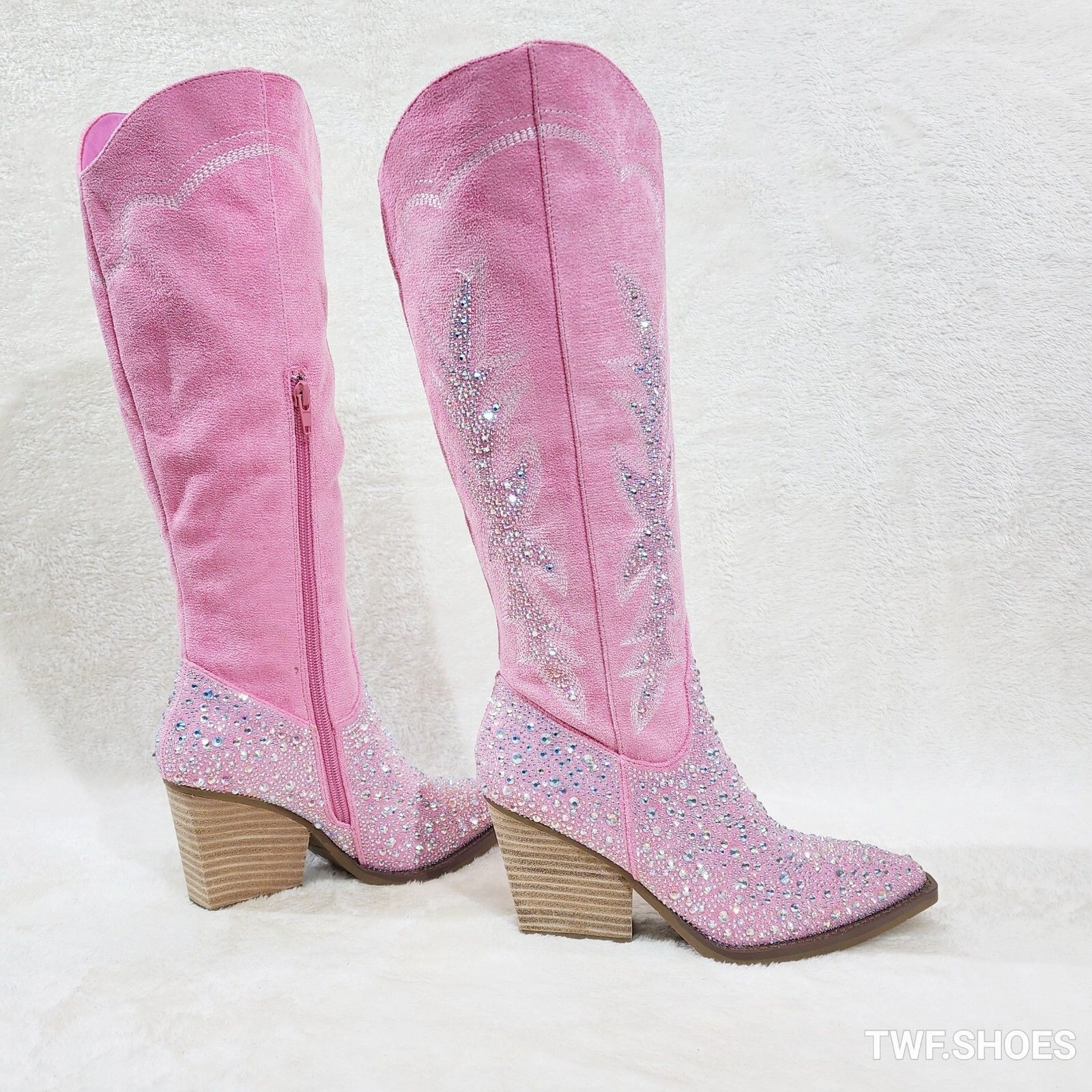Other Murrey Bubble Gum Pink With Rhinestones Glamour Western Cowg Size US 7 / IT 37 - 3 Thumbnail