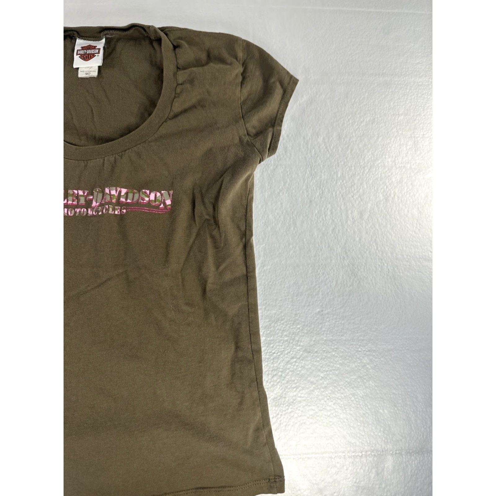 Harley Davidson VTG Harley-Davidson Womens M Medium Brown Tee Y2K Motorcycle Shirt Size M / US 6-8 / IT 42-44 - 6 Thumbnail