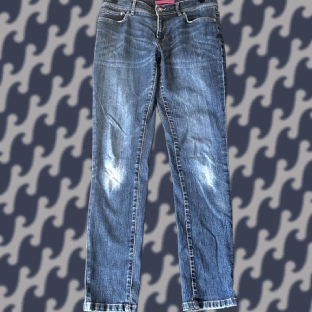 Vintage LL Bean Womens Jeans Blue Denim Straight Leg Medium Wash Stretch Pockets Size 4 Size 29" - 1 Thumbnail