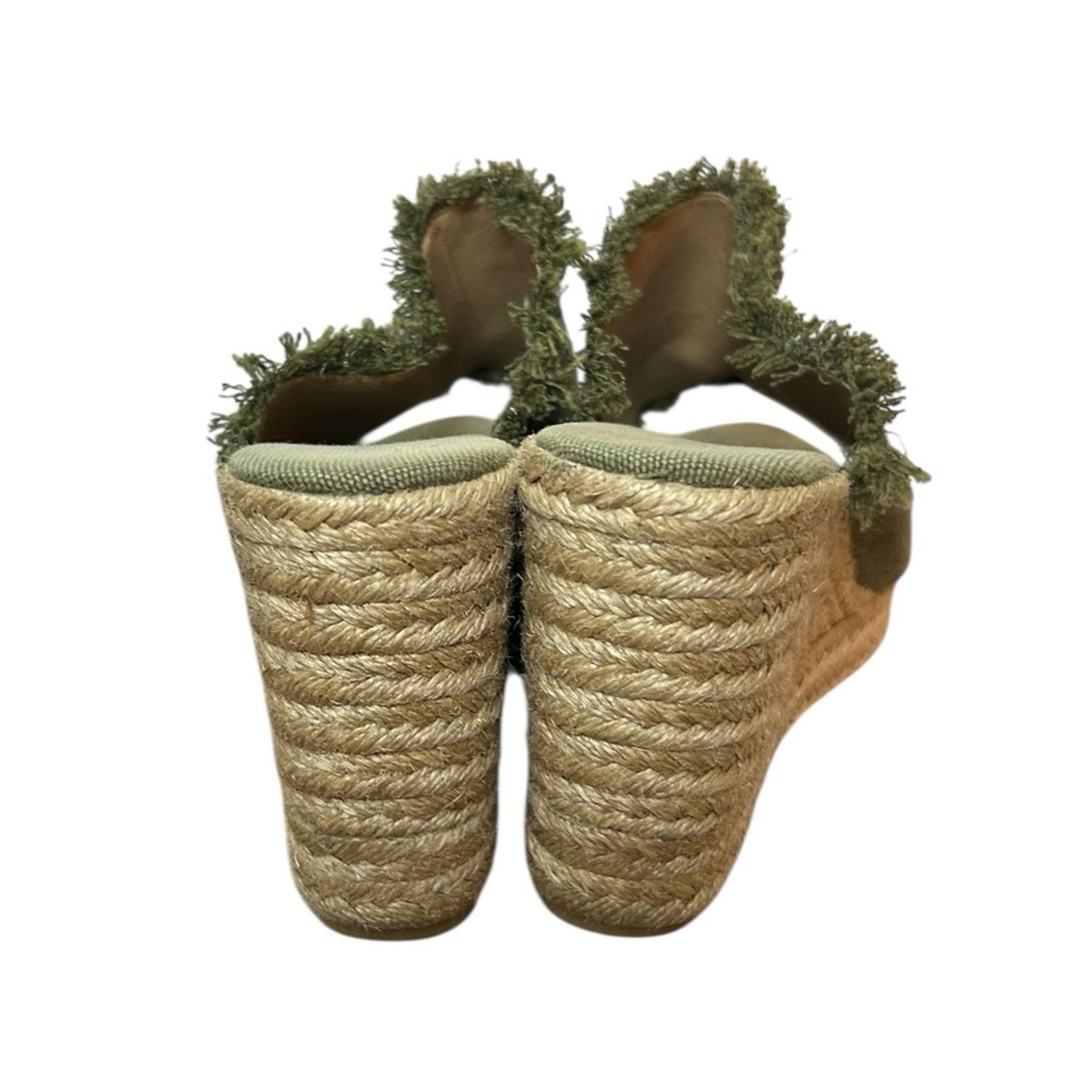 Other Maypol Olive Green Fringe Espadrille Wedge Sandals Size US 8.5 / IT 38.5 - 6 Thumbnail
