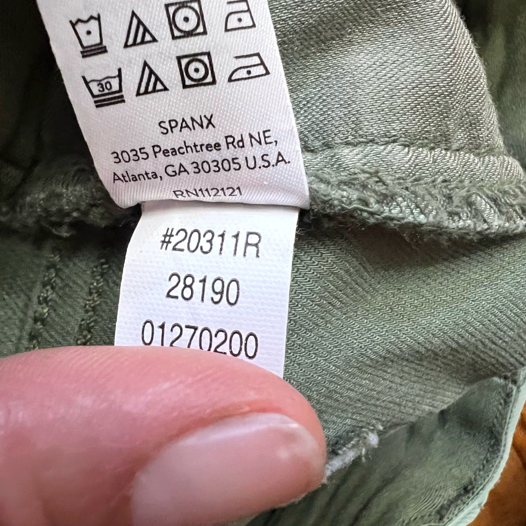 Spanx SPANX Pants Womens Small Stretch Twill Cargo Jogger Green High Rise Tapered Leg Womens S Green Cargo Pants Regular Size S Size 28" / US 6 / IT 42 - 7 Thumbnail
