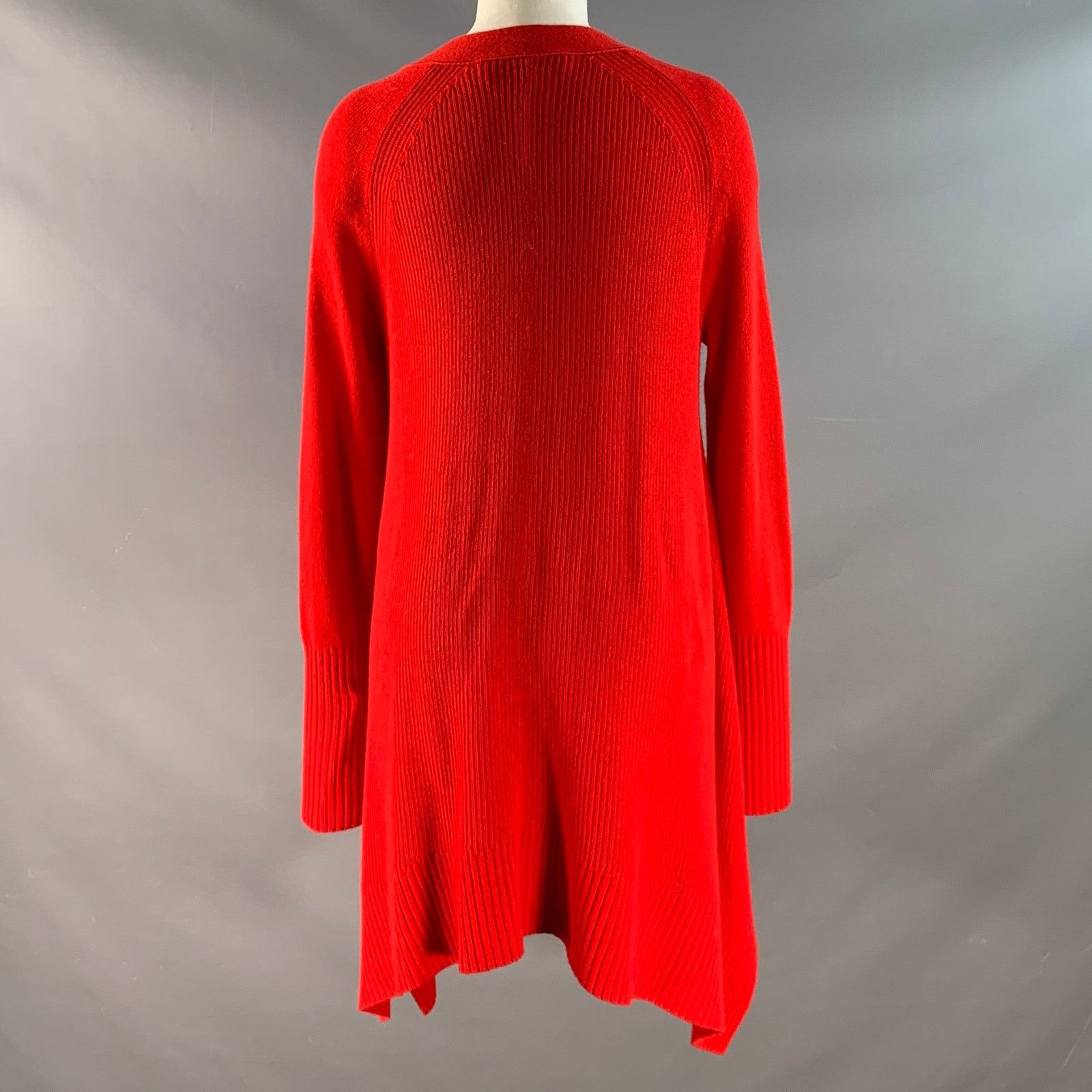 Donna Karan DONNA KARAN Size S Red Merino Wool Cashmere Long Cardigan Size S / US 4 / IT 40 - 3 Thumbnail