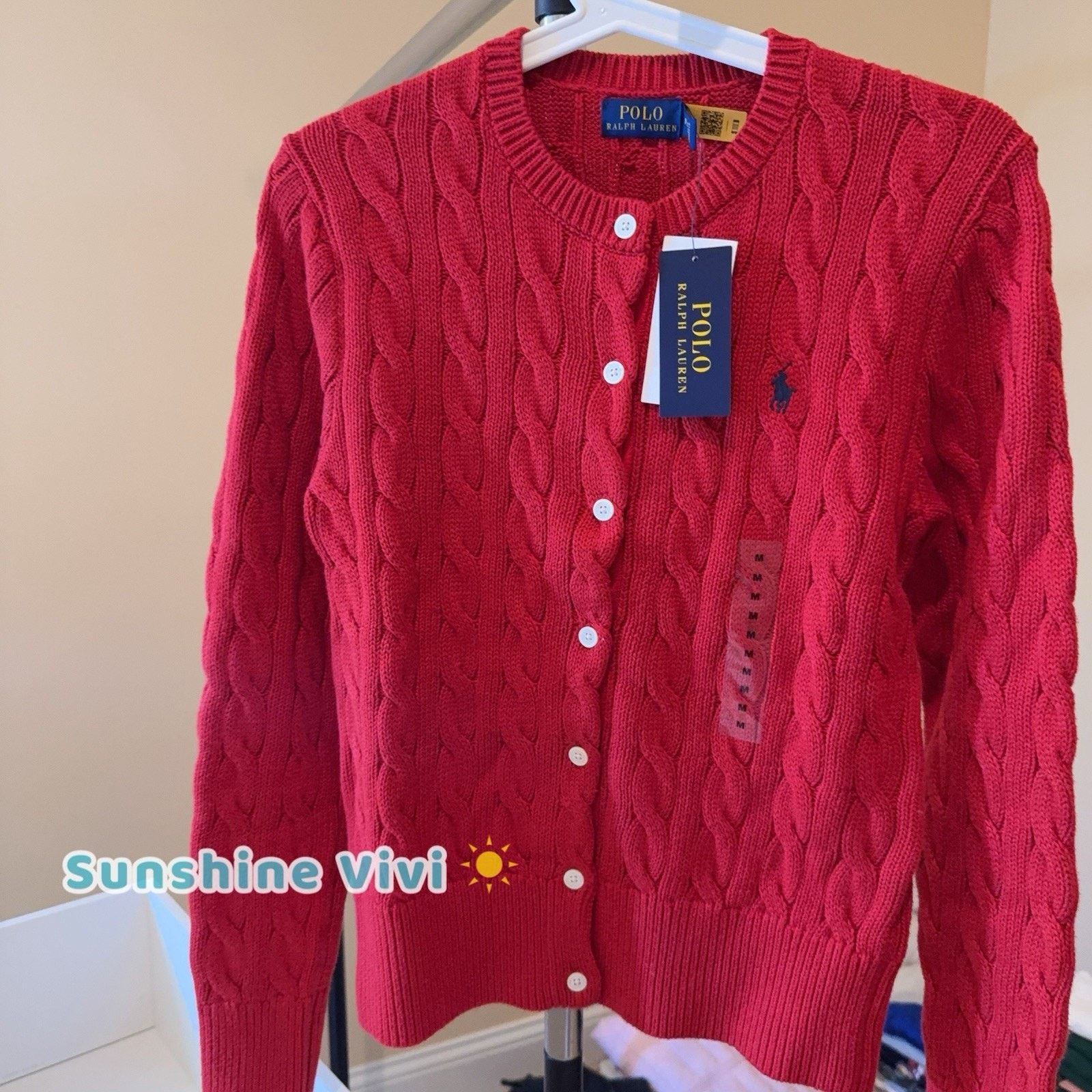 Ralph Lauren NEW Ralph Lauren woman Cotton Cable Knit Cardigan Sweater Size M / US 6-8 / IT 42-44 - 2 Thumbnail