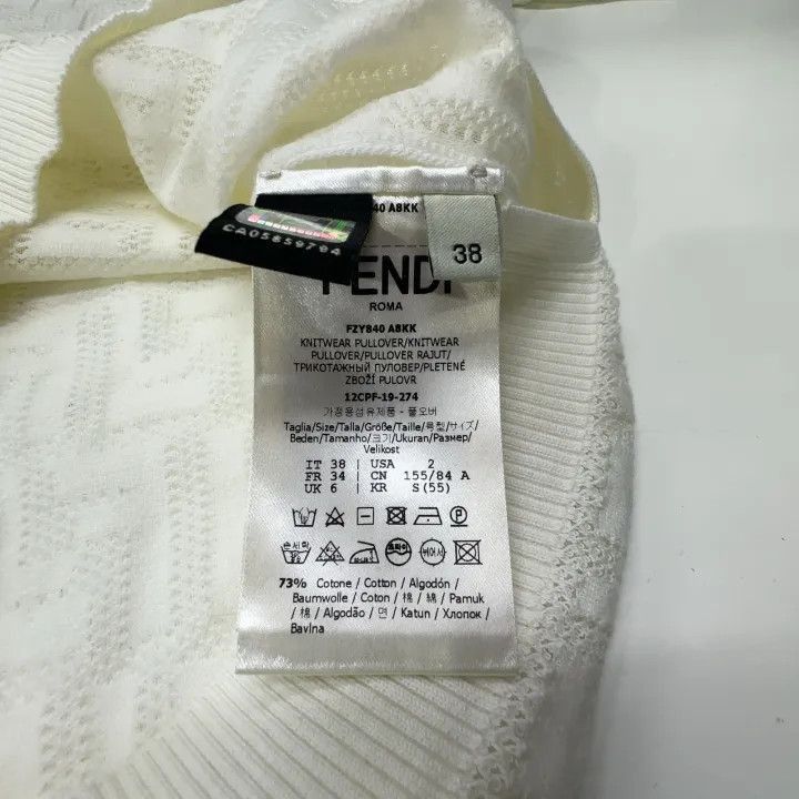 Fendi Fendi White Cotton Short Sleeve T-Shirt -2507 Size M / US 6-8 / IT 42-44 - 4 Thumbnail