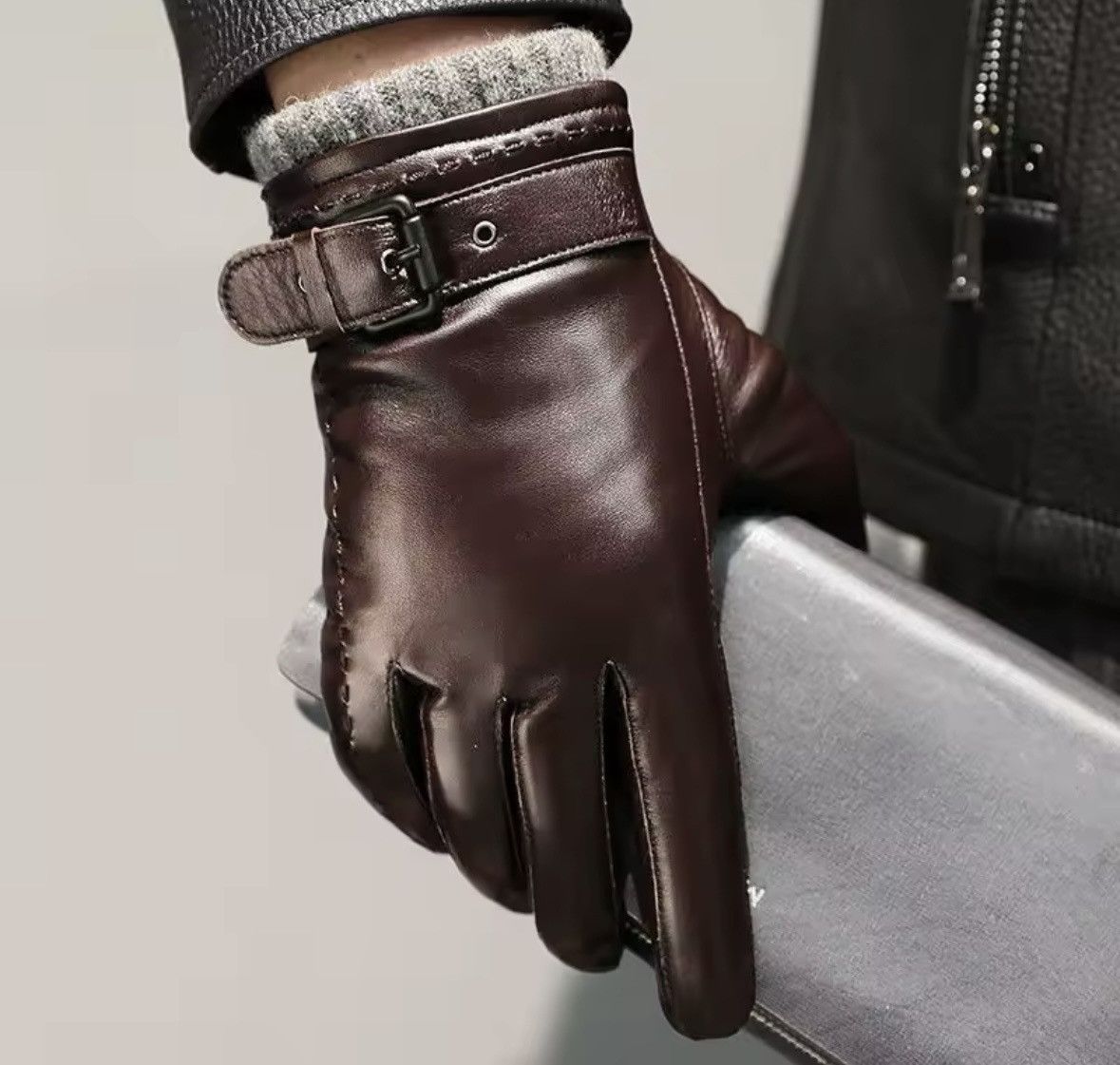Designer Genuine leather gloves fashoin style Size ONE SIZE - 3 Thumbnail