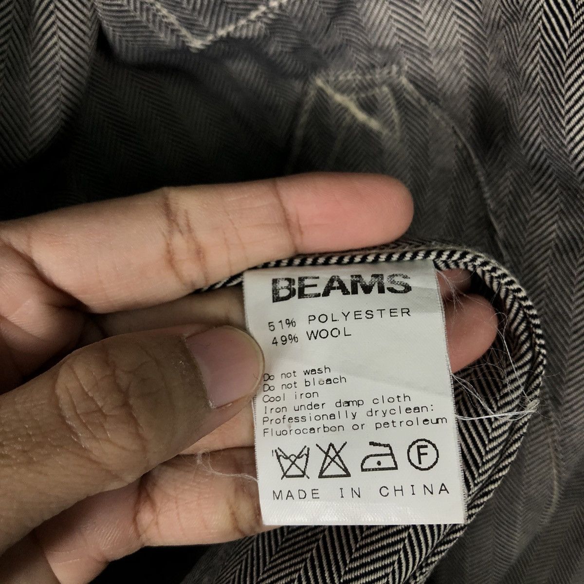 Beams Plus Vintage Wool Herringbone Biker Jacket Cei Beams Issey Miyake Size US L / EU 52-54 / 3 - 19 Thumbnail