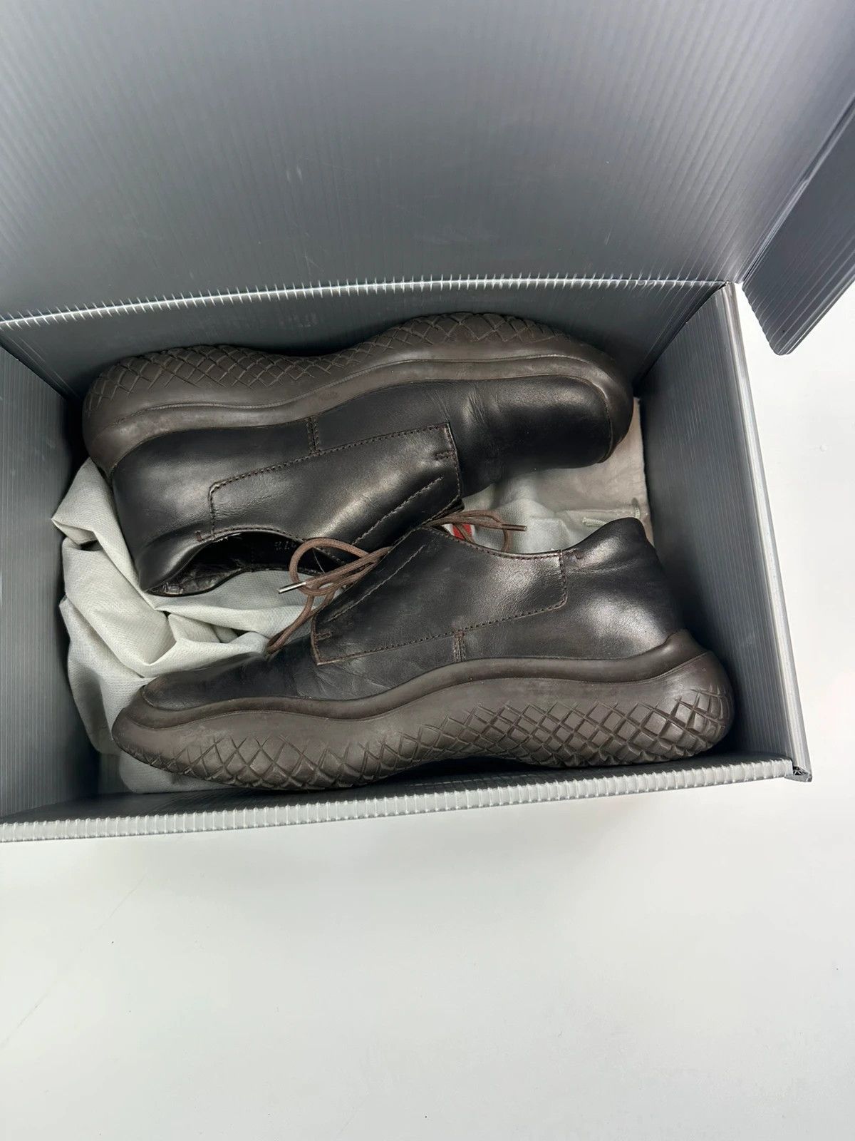 Prada Prada FW1999 Vibram Puddle Sole Loafer Leather Size US 7 / IT 37 - 11 Thumbnail
