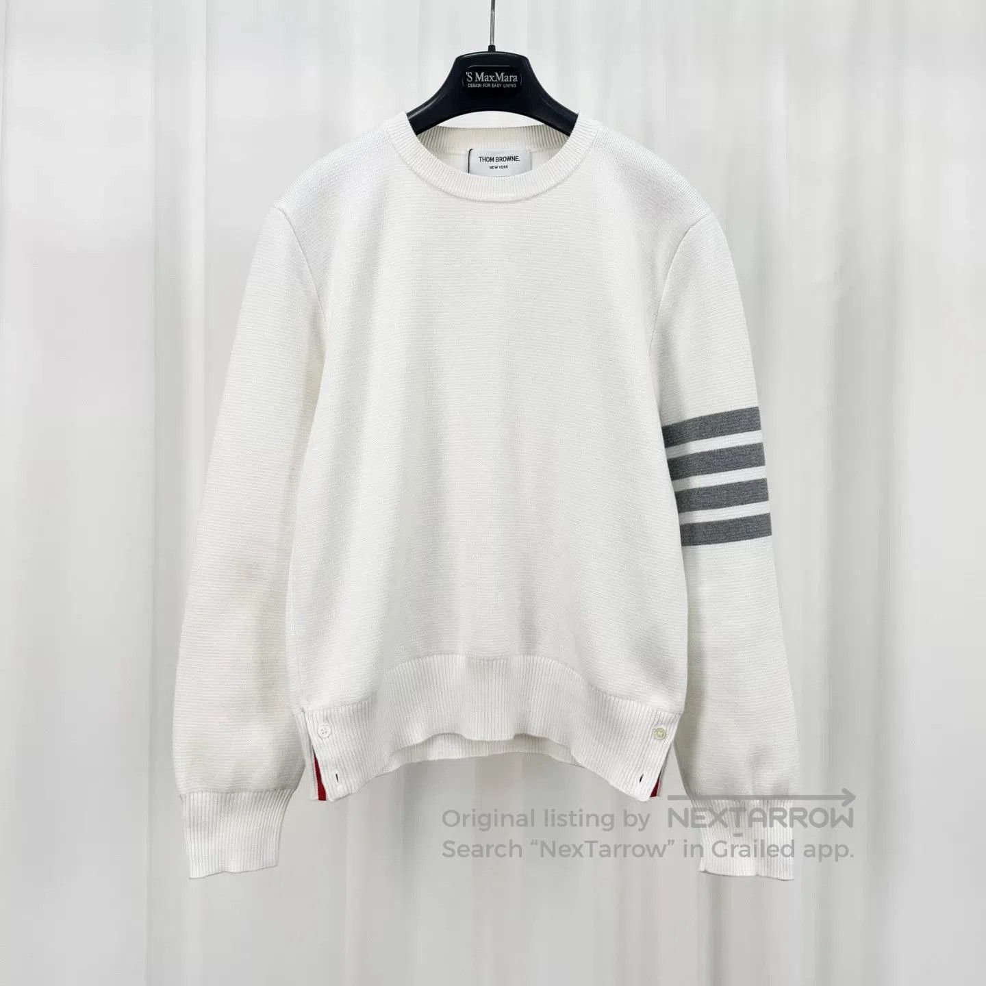 Thom Browne thom browne white gray waffle knit sweatshirt. Size US XS / EU 42 / 0 - 1 Thumbnail