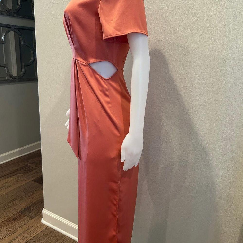 Designer C/Meo Collective Persimmon "Provided" Midi Cut Out Dress Size M / US 6-8 / IT 42-44 - 6 Thumbnail