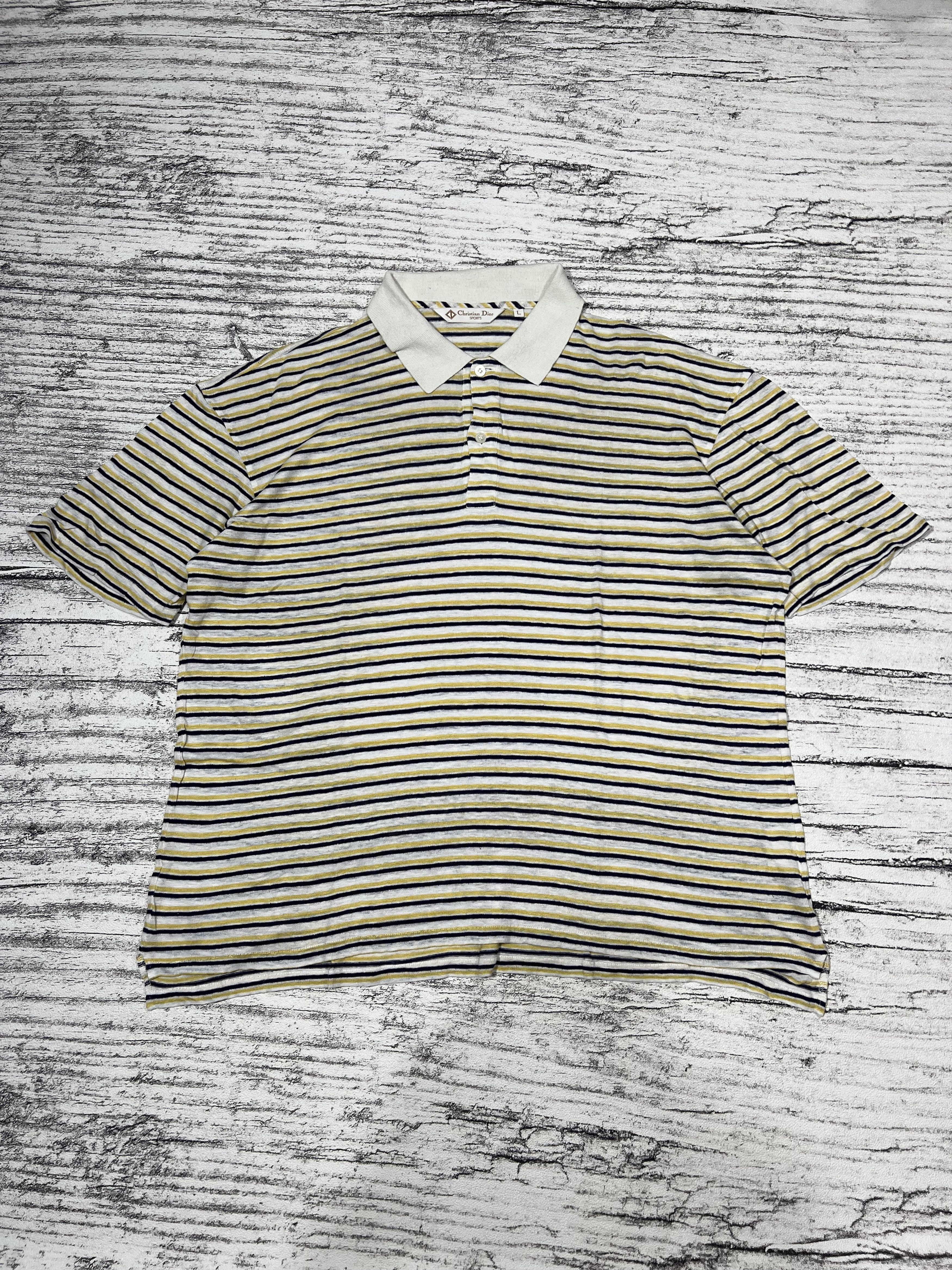 Christian Dior Monsieur 2000s Dior Sports Stripe Oversized Polo Shirt Size US L / EU 52-54 / 3 - 1 Thumbnail