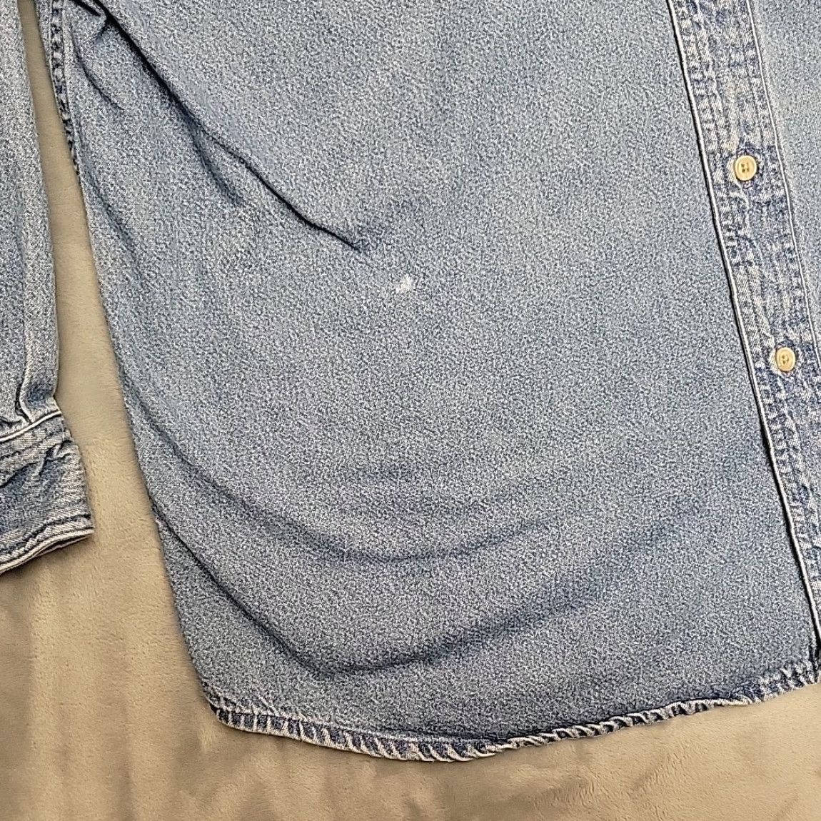 Denime VINTAGE US West Olympic Sponsor Shirt Mens Large Blue Denim Long Sleeve Button-Down Collared Shirt Size US L / EU 52-54 / 3 - 2 Thumbnail