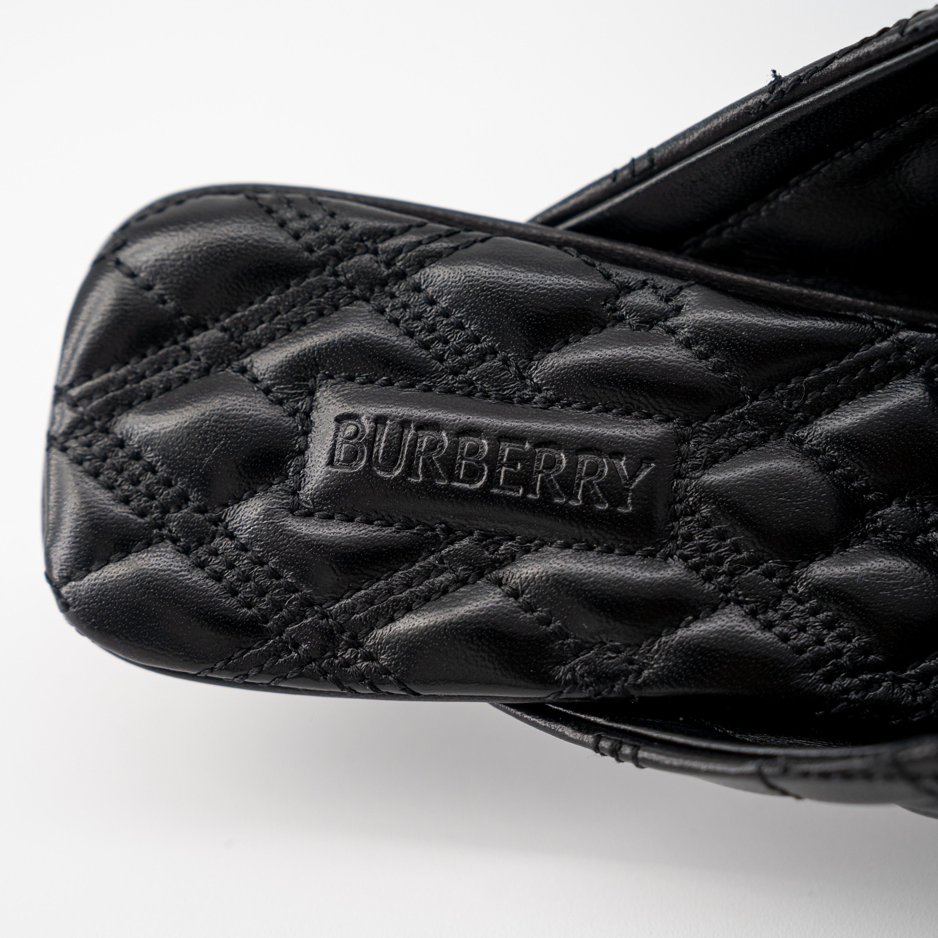 Burberry 37eu 7us Burberry Leather Kitten Hill Baby Mules EKD Black Size US 7 / IT 37 - 6 Thumbnail