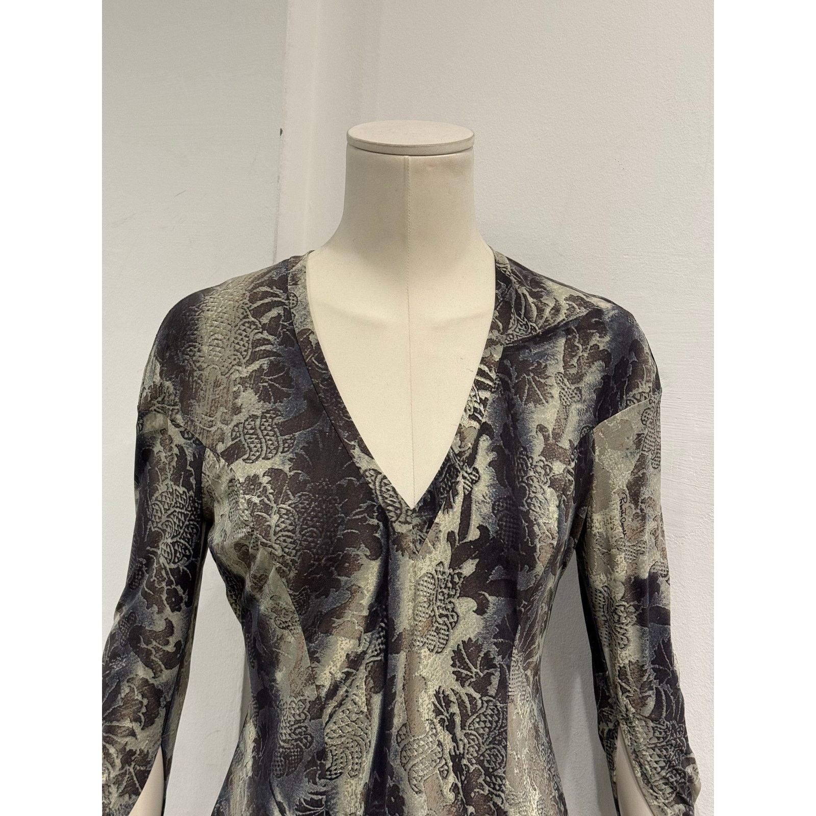 Roberto Cavalli 2003 Roberto Cavalli abstract print midi dress Size L / US 10 / IT 46 - 3 Thumbnail