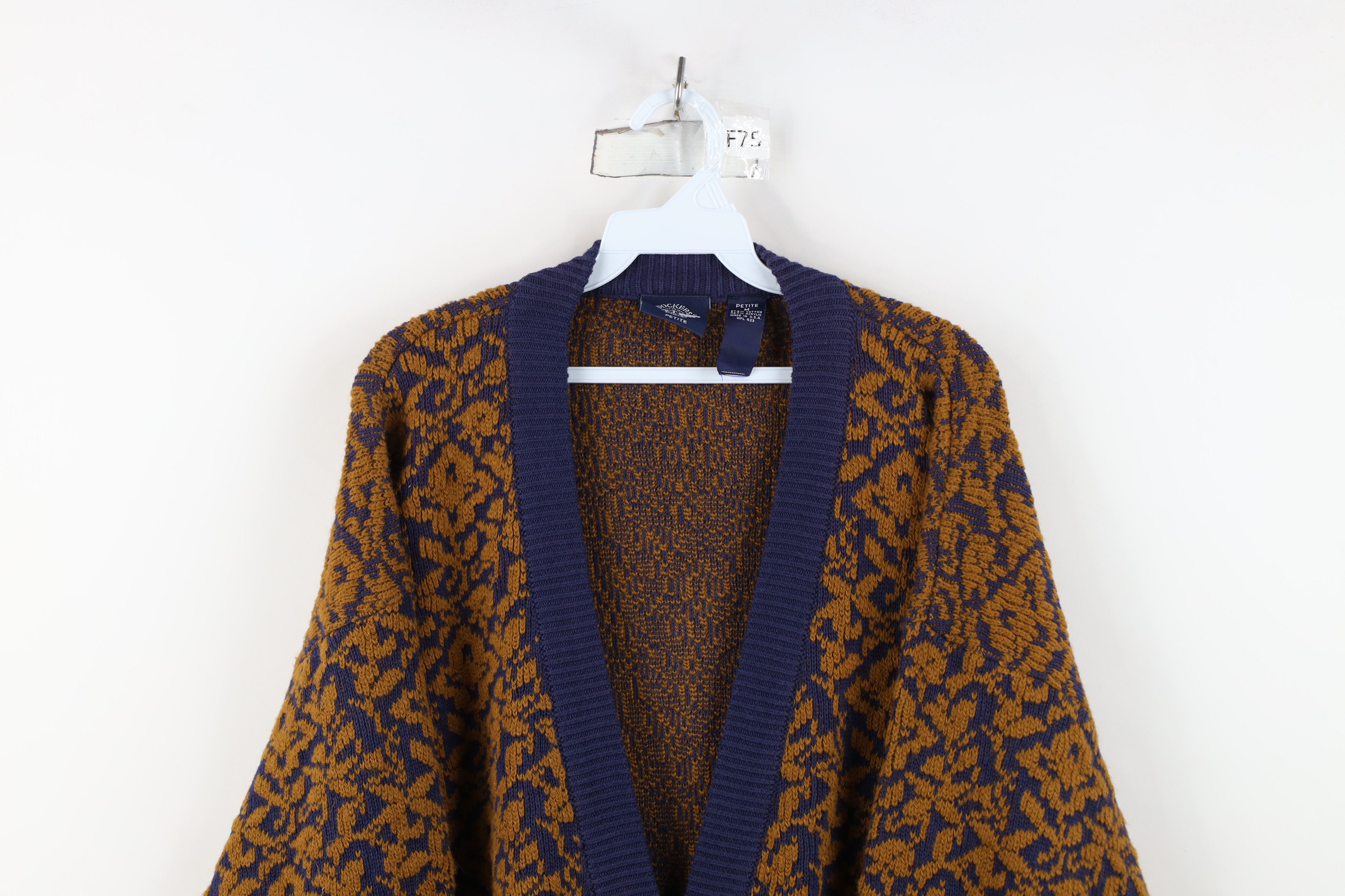 Vintage Vintage 90s Streetwear Abstract Flower Knit Cardigan Sweater Size M / US 6-8 / IT 42-44 - 2 Thumbnail