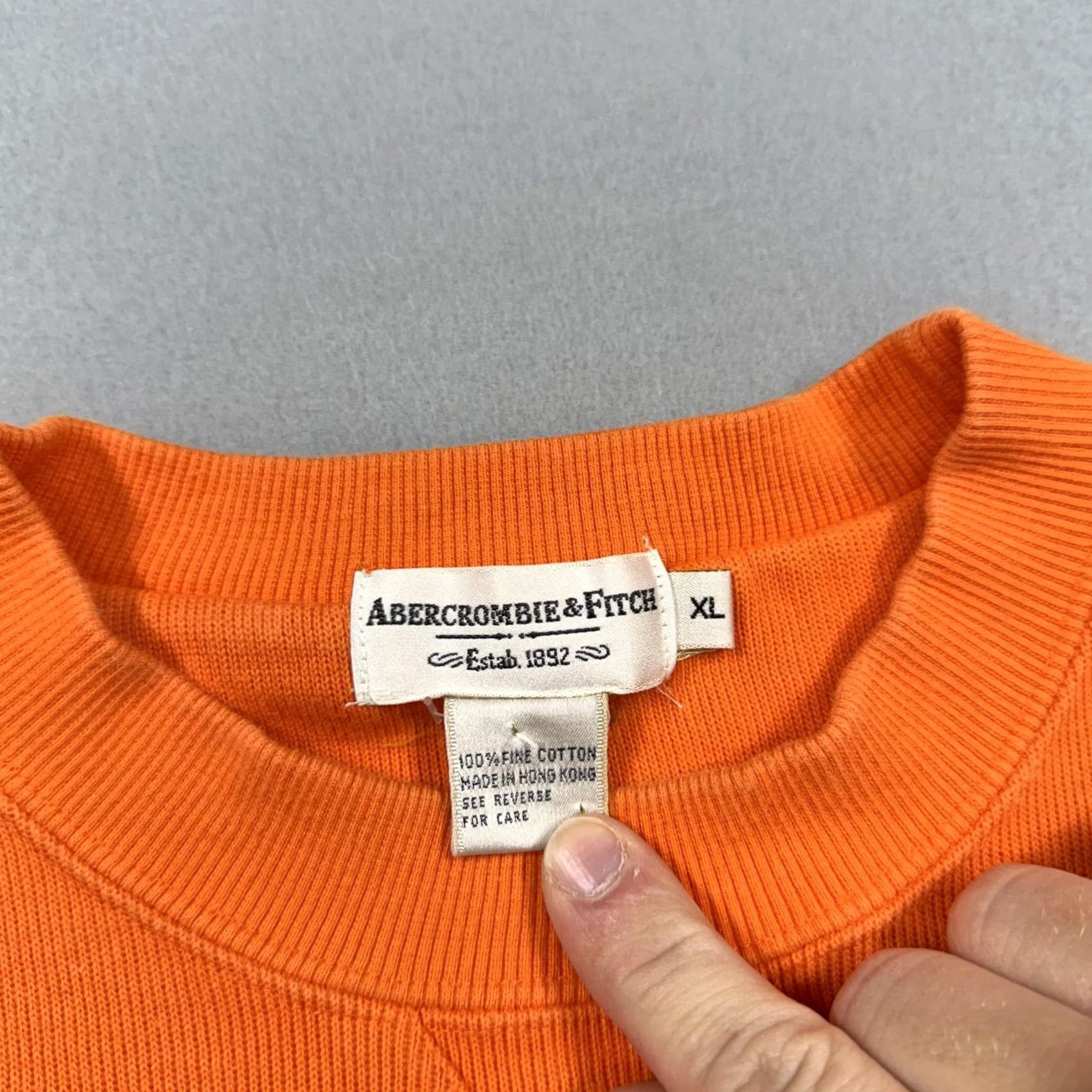 Abercrombie & Fitch Abercrombie & Fitch Sweater Mens XL Orange Crewneck Cotton Knit Pullover Vintage Knit Pullover Crew Neck Solid Logo Casual Fall Mens XL Orange S Size US XL / EU 56 / 4 - 4 Thumbnail