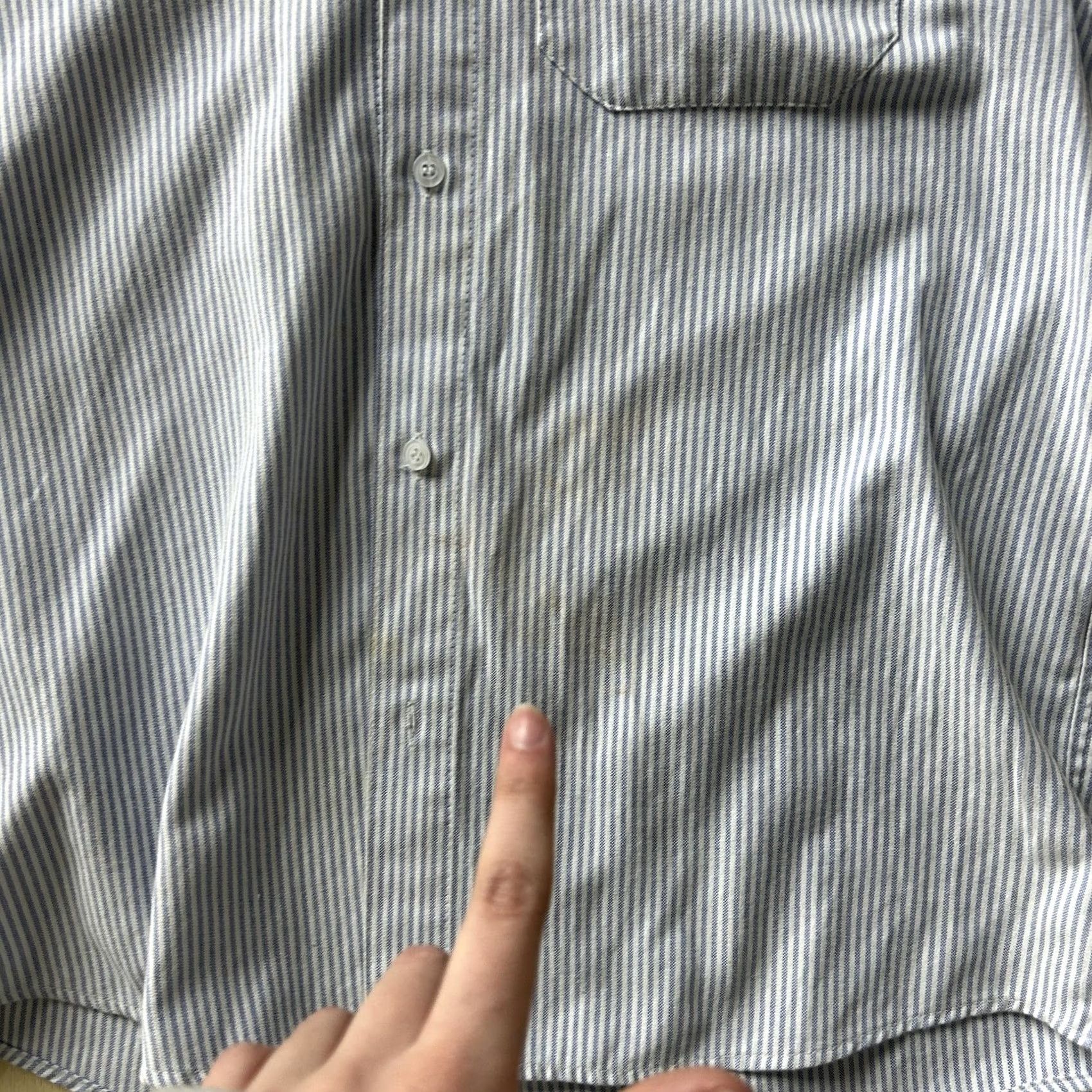 Vintage AMRISH Shirt Mens Small Blue Striped Short Sleeve Button Up Pocket Workwear Size US S / EU 44-46 / 1 - 6 Thumbnail
