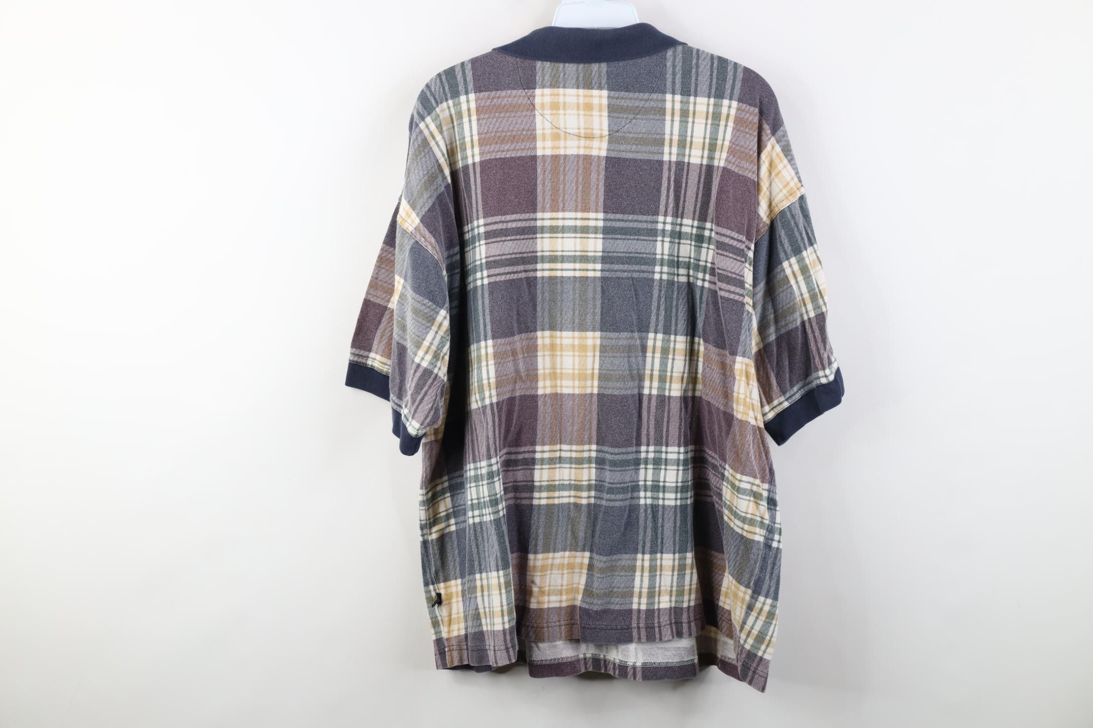 Vintage Vintage 90s Streetwear Knit Golf Polo Shirt Rainbow Plaid Size US XL / EU 56 / 4 - 9 Thumbnail