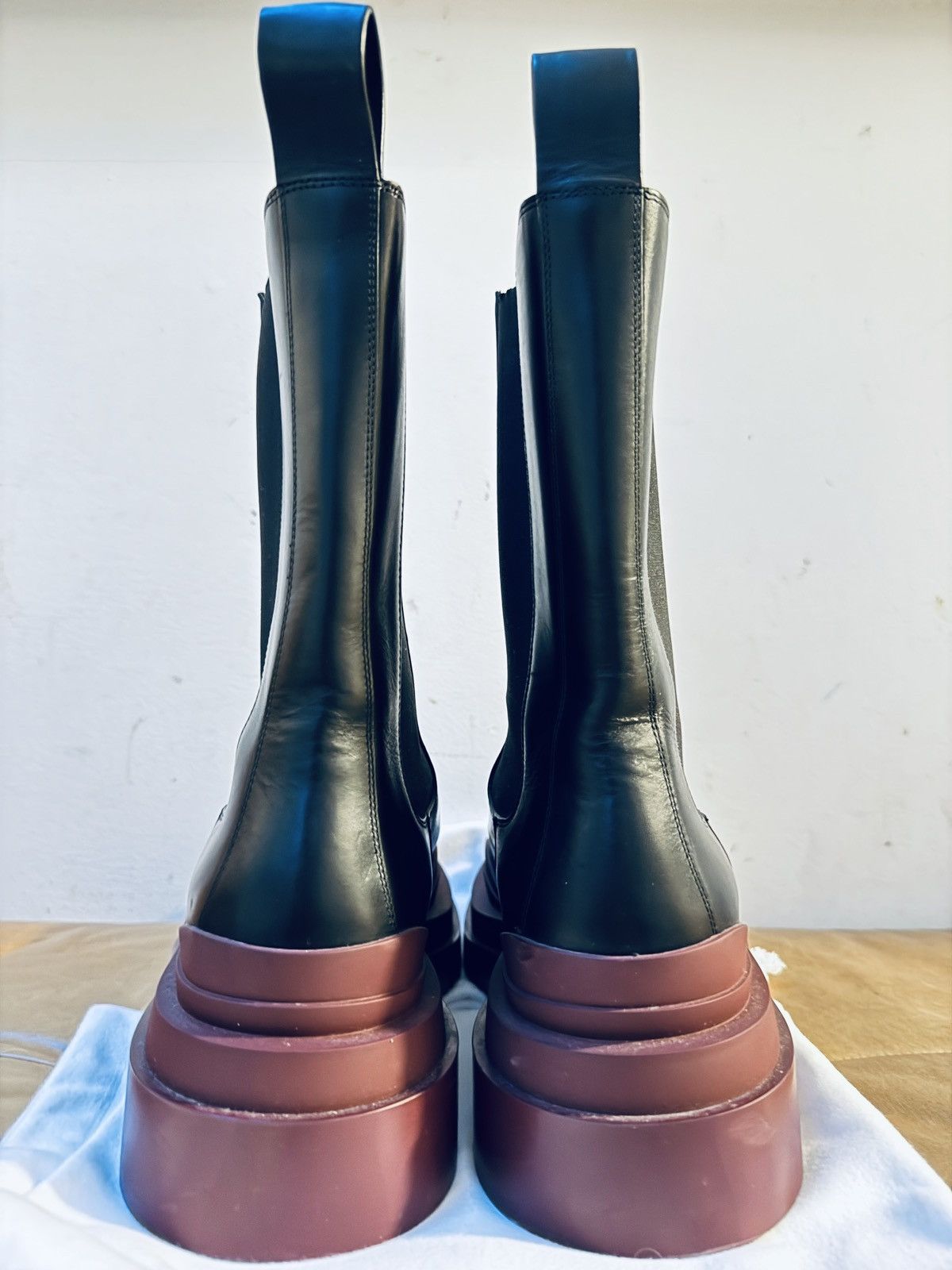 Bottega Veneta BLACK TIRE CHELSEA BOOTS Size US 13 / EU 46 - 5 Thumbnail
