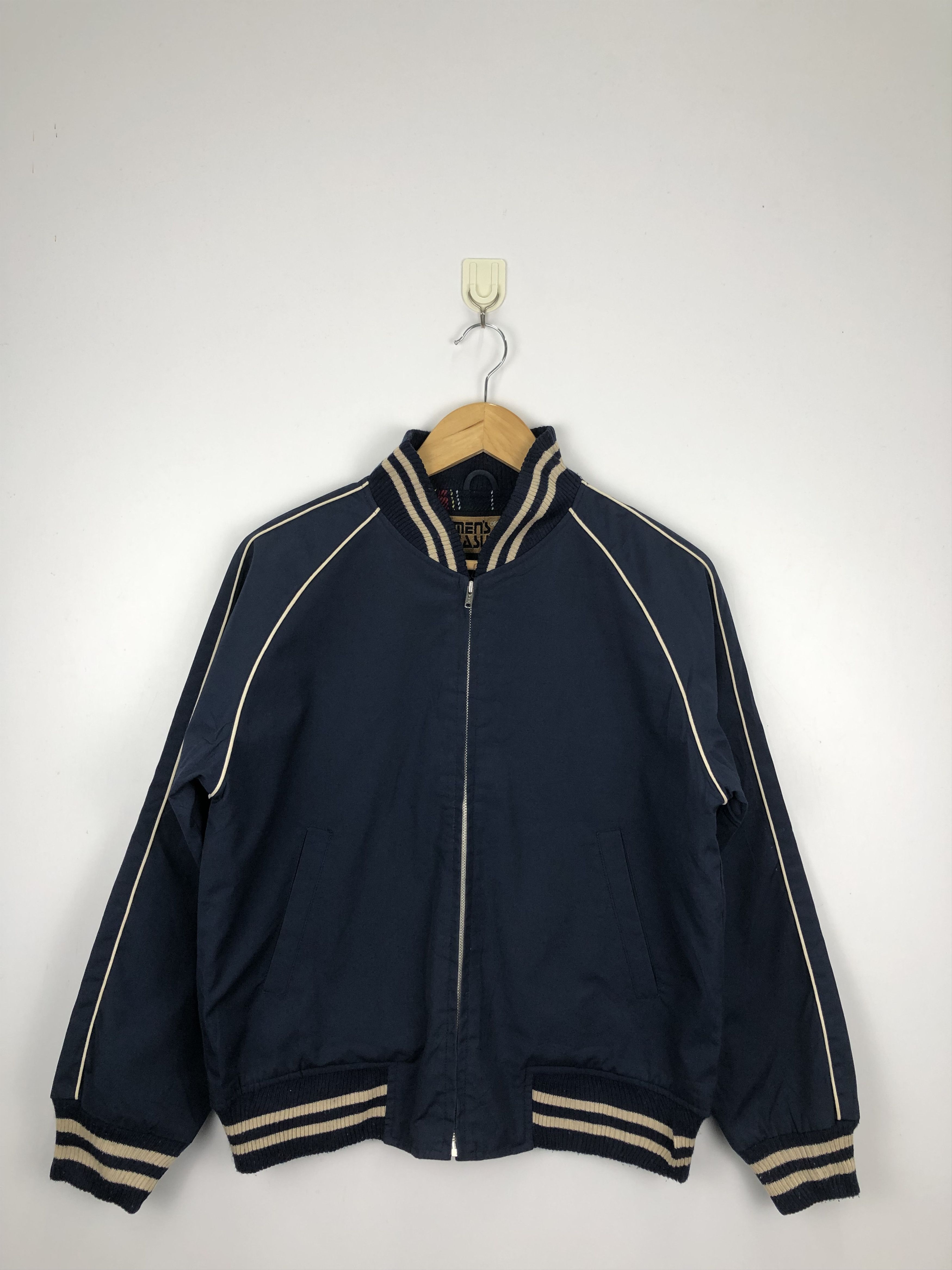 Japanese Brand Vintage 90s Japanese Brand Zipper Wool Denim Jacket V0435 Size US M / EU 48-50 / 2 - 1 Thumbnail