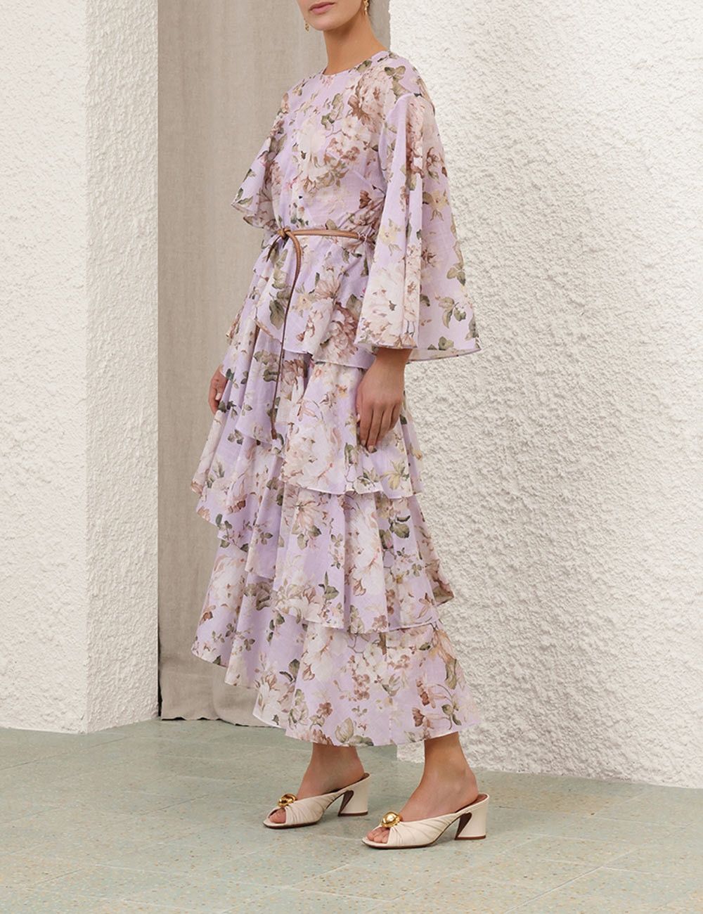 Zimmermann oc11z1025 Acacia Asymmetric Midi Dress in Multicolor Size L / US 10 / IT 46 - 3 Thumbnail