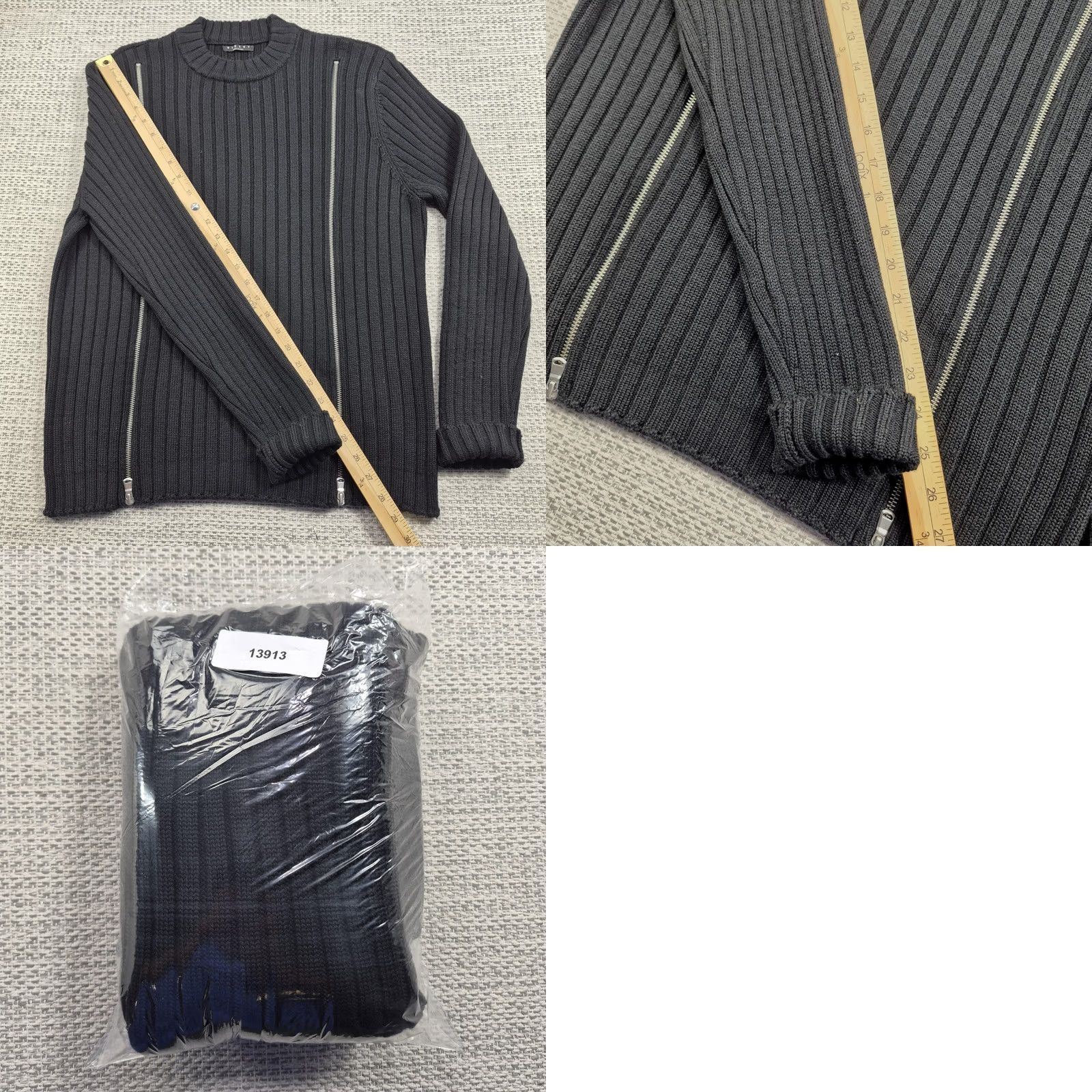 Sisley Sisley Sweater Mens M Black Rib Knit Zipper Pullover Made In Italy Shirt Pullover Mens Casual, Classic, Preppy Size US M / EU 48-50 / 2 - 9 Thumbnail