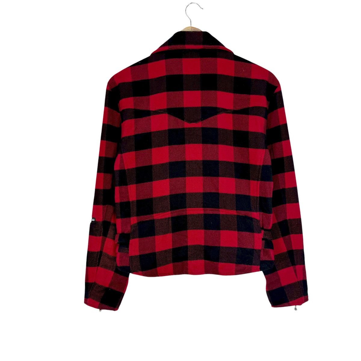 Japanese Brand 🌟SUGGESTION DOUBLE COLLAR RED TARTAN ZIPPER JACKET Size M / US 6-8 / IT 42-44 - 7 Thumbnail