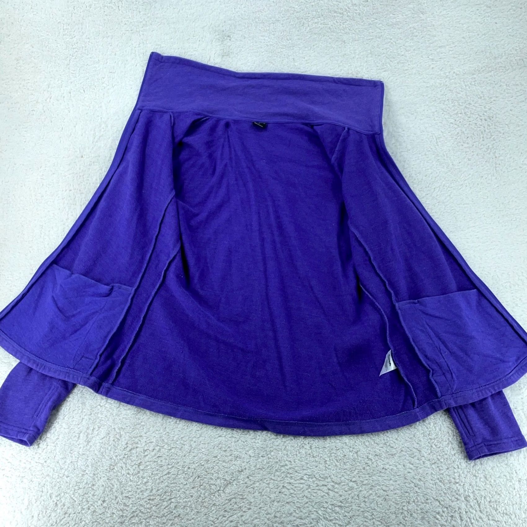Bench Bench French Terry Sweater Women Large Purple Full Zip Thumb Hole Sleeve Casual Knit Size L / US 10 / IT 46 - 4 Thumbnail