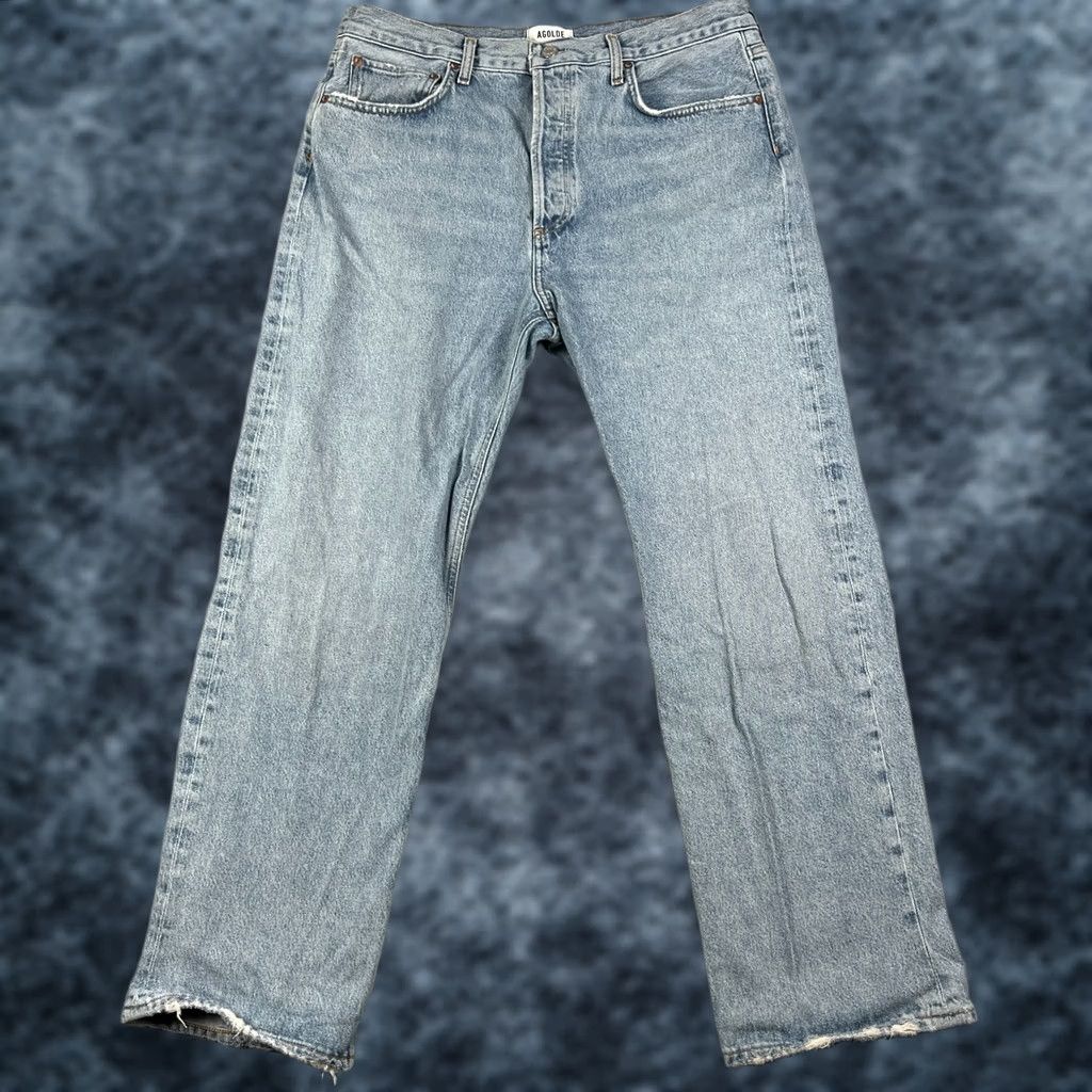 Agolde AGOLDE Fran Straight Jeans Womens Blue Cotton 31 Size 24" / US 00 / IT 34 - 1 Thumbnail