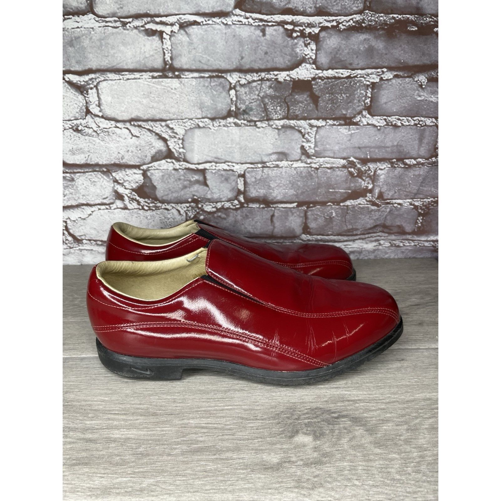 Nike Nike Air Verdana Last Red Patent Leather Slip On Golf Shoes Size US 10 / IT 40 - 3 Thumbnail