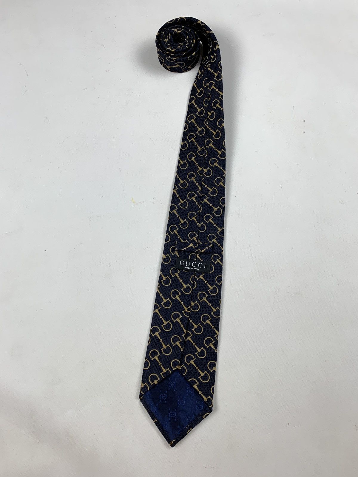 Gucci Vintage Gucci Silk Navy Blue Tie Size ONE SIZE - 7 Thumbnail